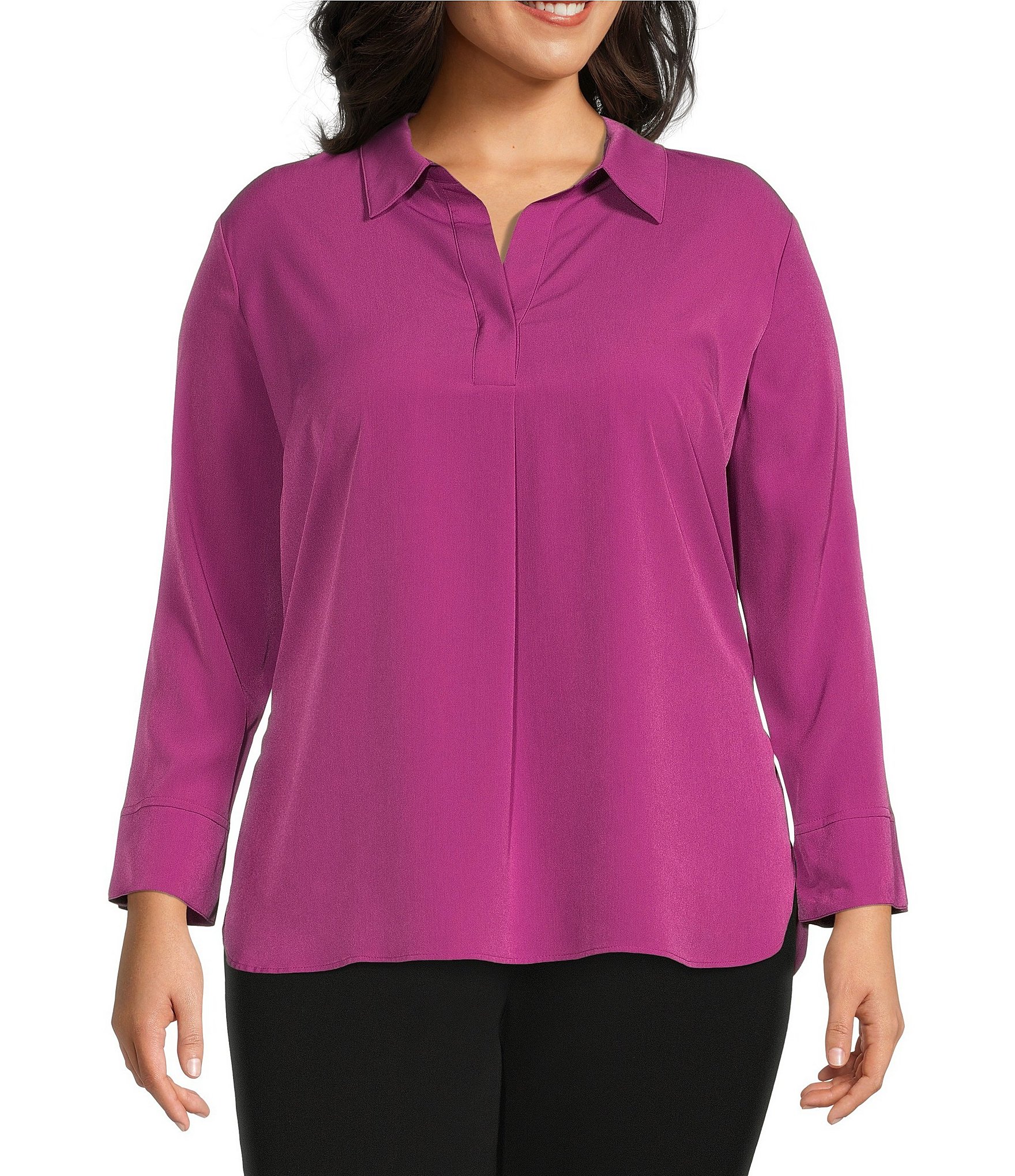 Purple Plus-Size Suits and Workwear Shirts and Blouses | Dillard's