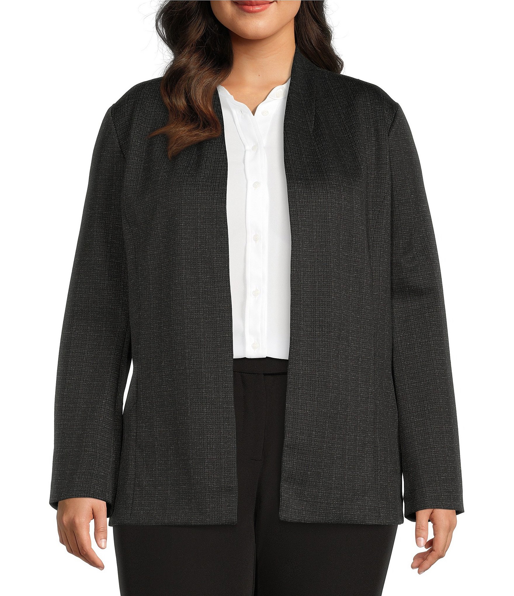 plus size open front coat
