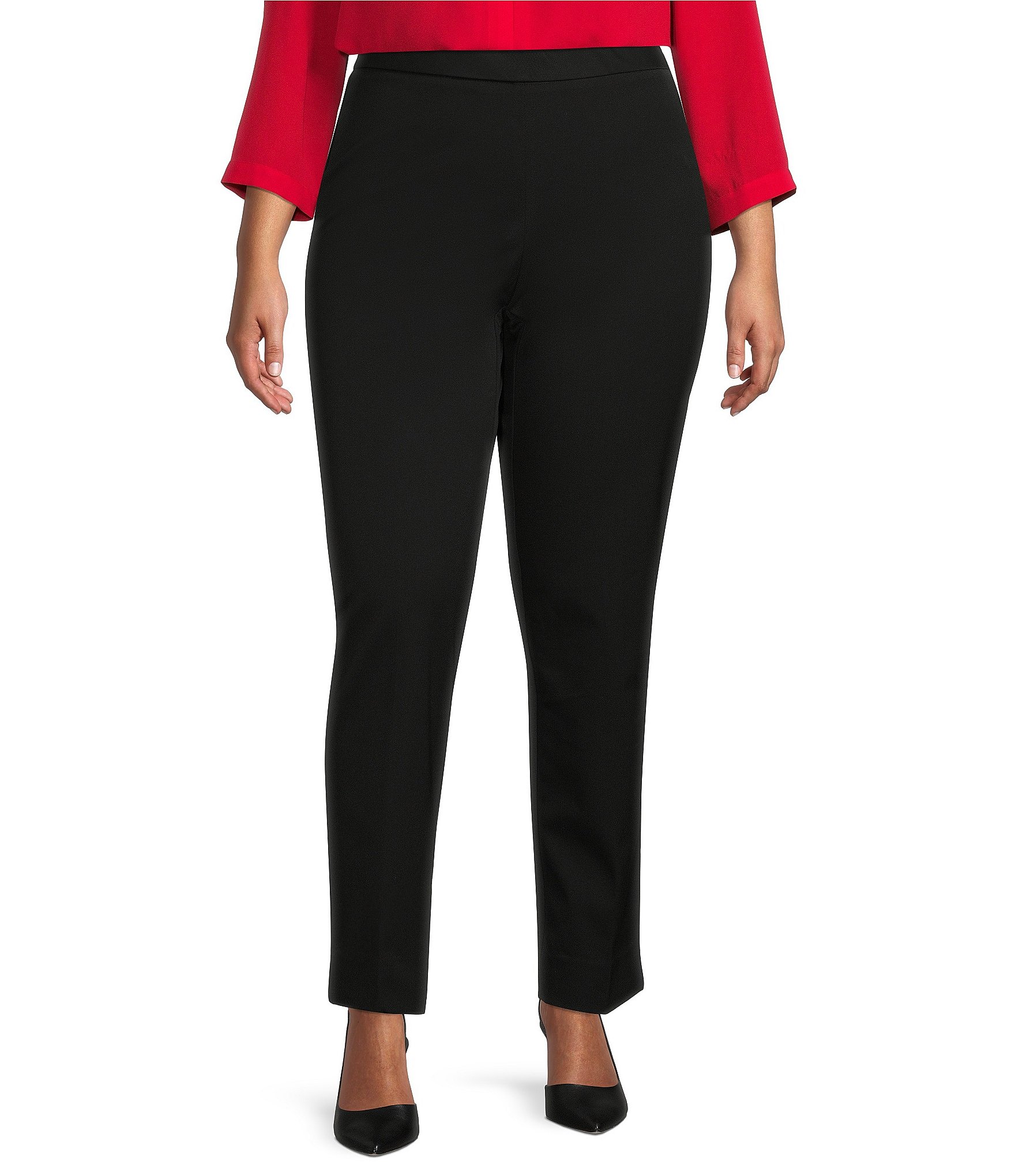 Investments Plus Size the 5th AVE fit Side Zip Stretch Tummy Control Slim  Leg Pants | Dillard's