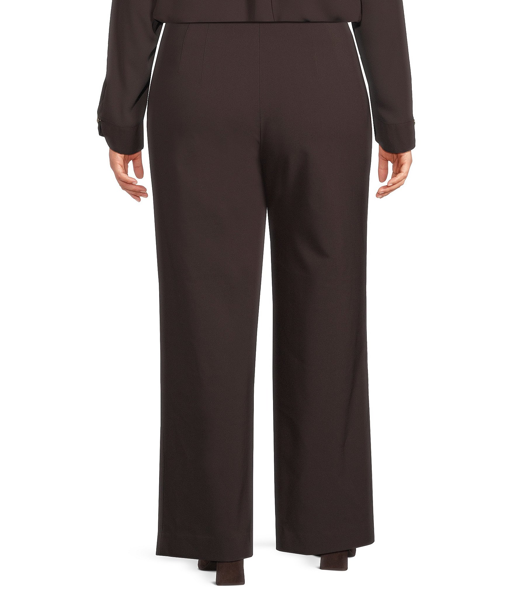 Investments Plus Size Wide Leg Pull-On Stretch Pants
