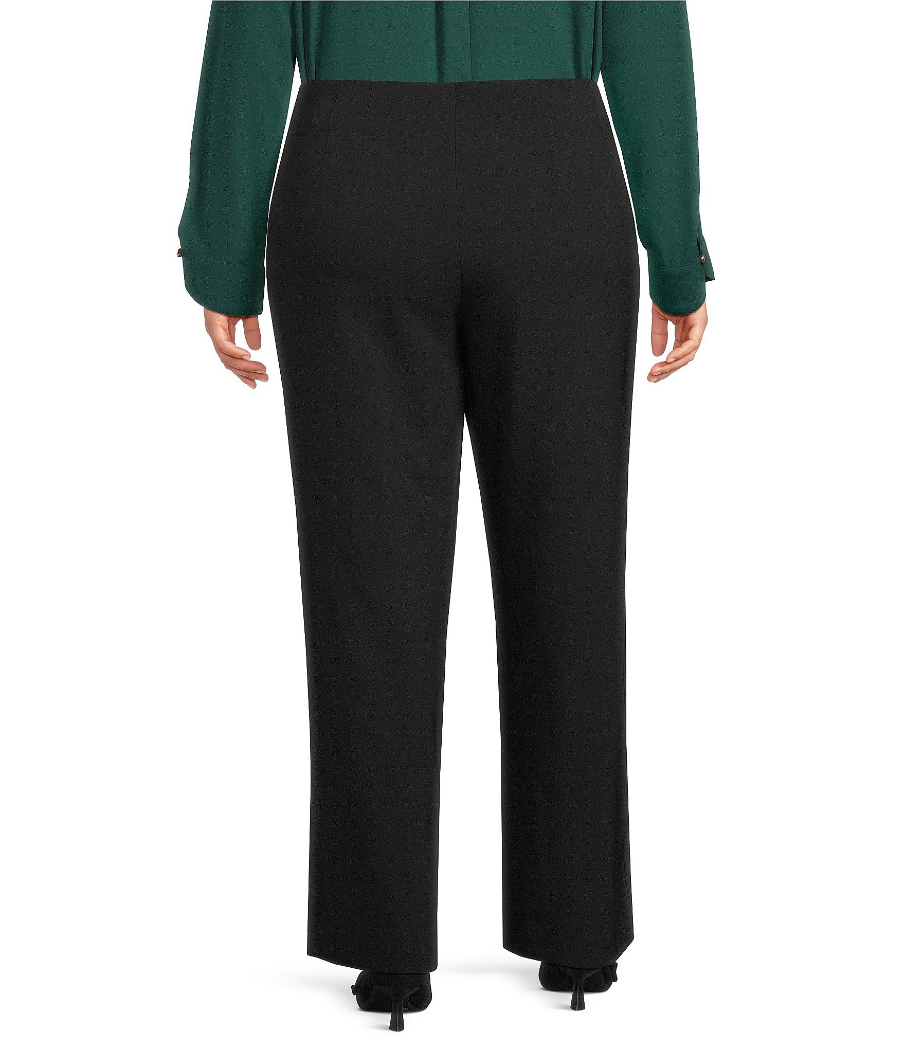 Investments Plus Size Wide Leg Pull-On Stretch Pants