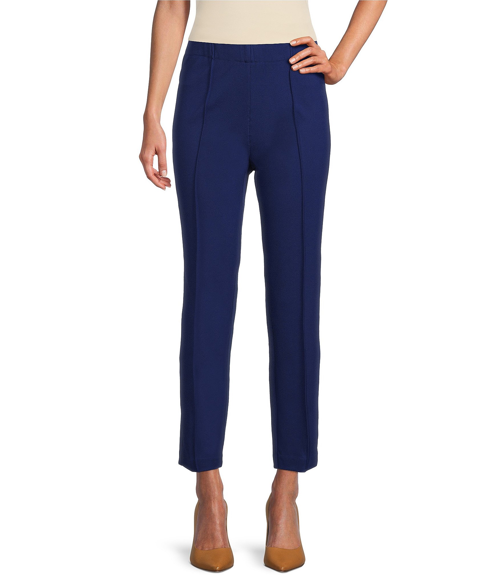 Investments Signature Ponte Knit Ankle Pull-On Pants | Dillard's