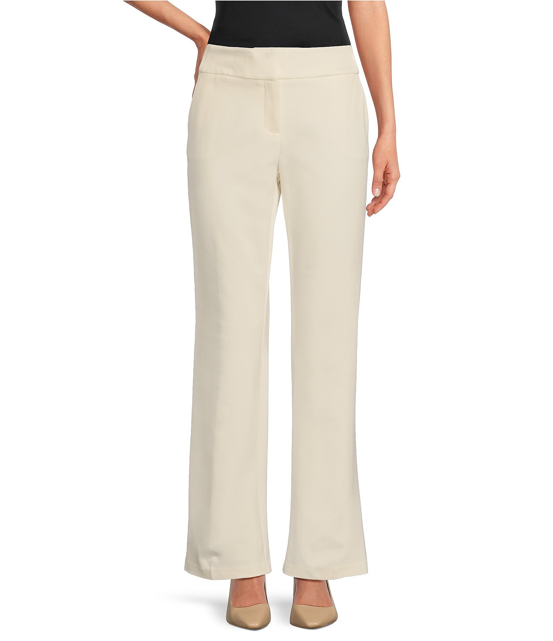 Investments Signature Ponte Tummy Control Straight Leg Pants | Dillard's