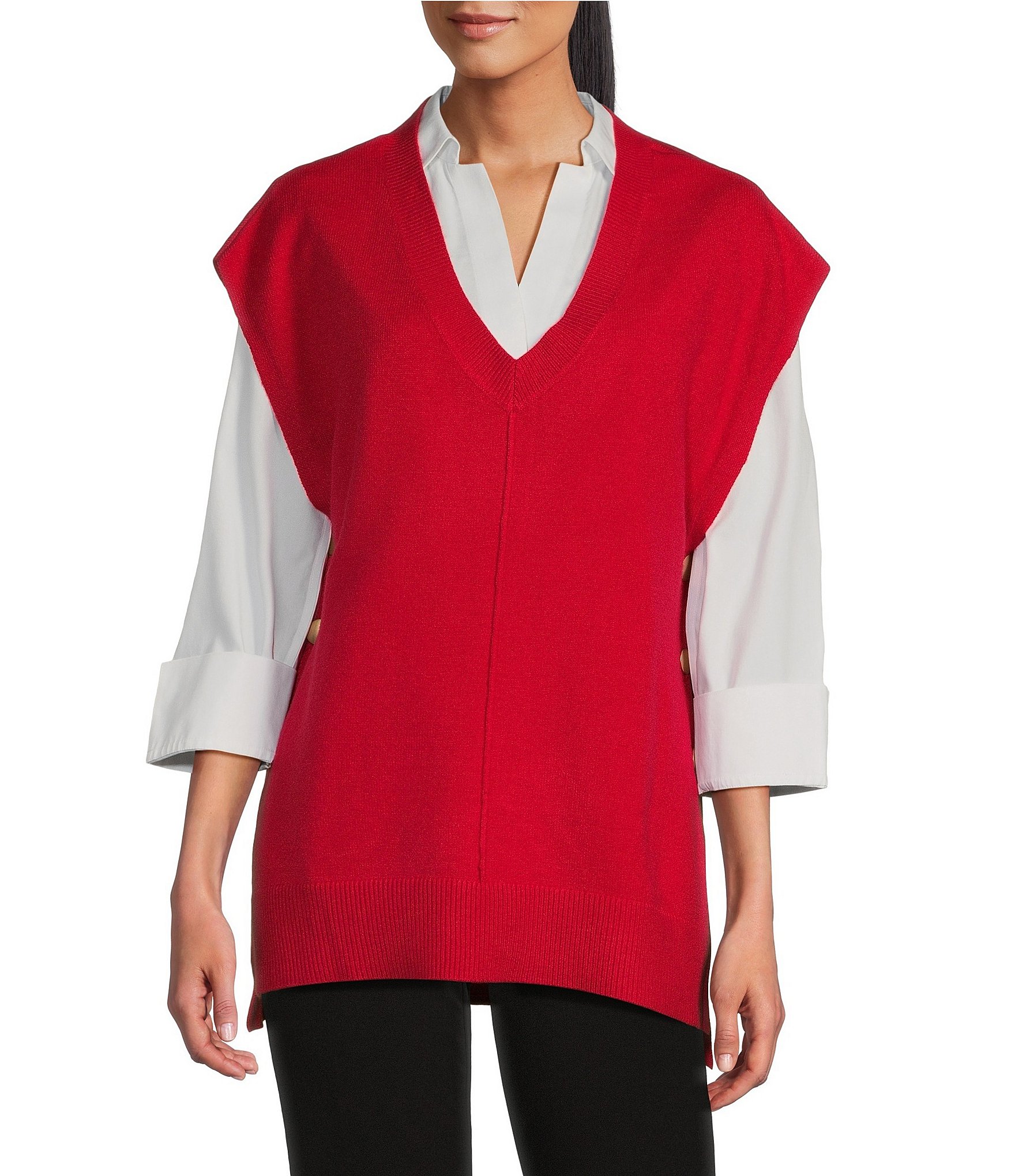 Investments Sleeveless V-Neck Sweater Vest