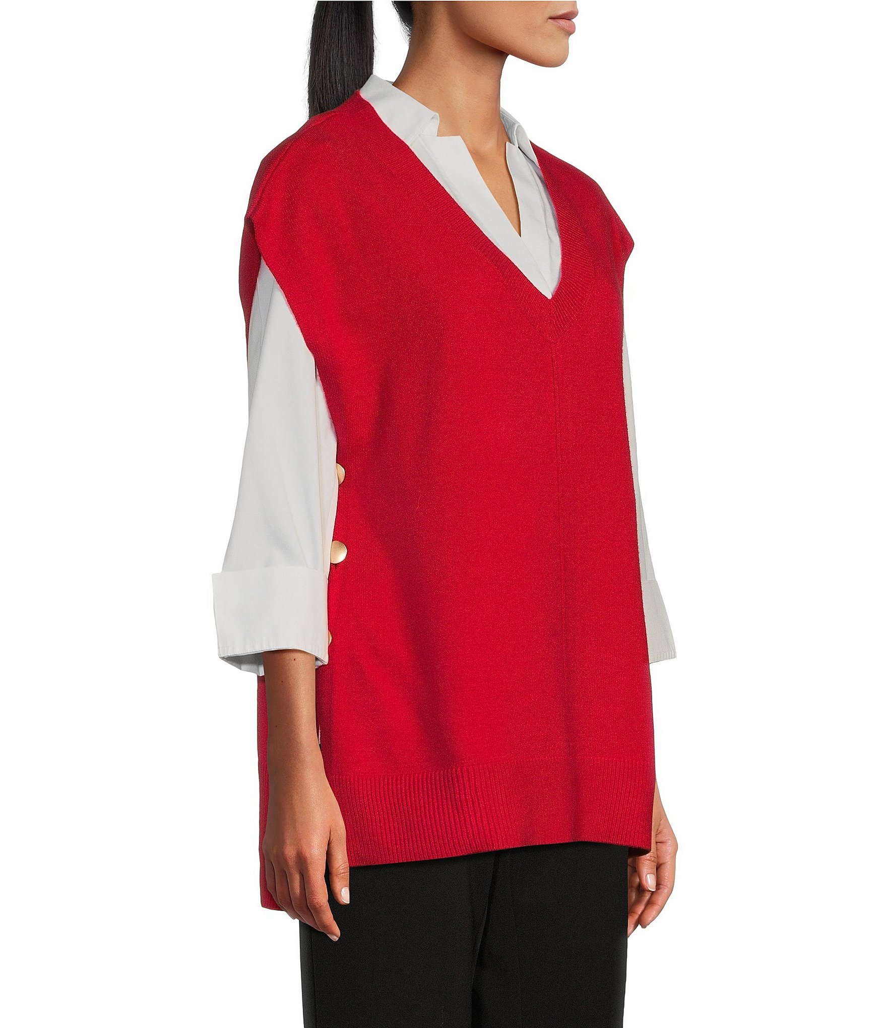 Investments Sleeveless V-Neck Sweater Vest