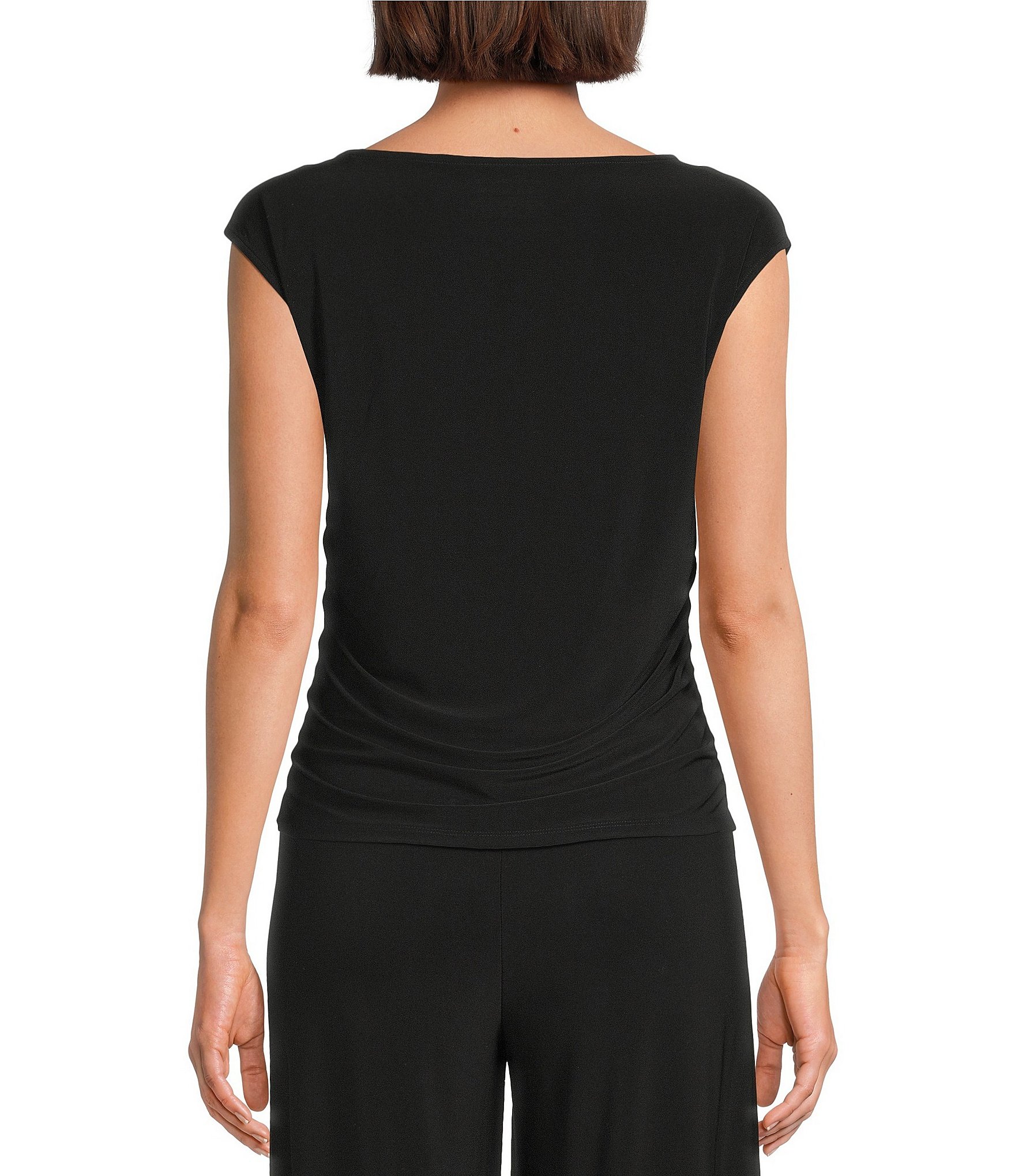 Investments Soft Separates Crew Neck Ruched Sleeveless Top