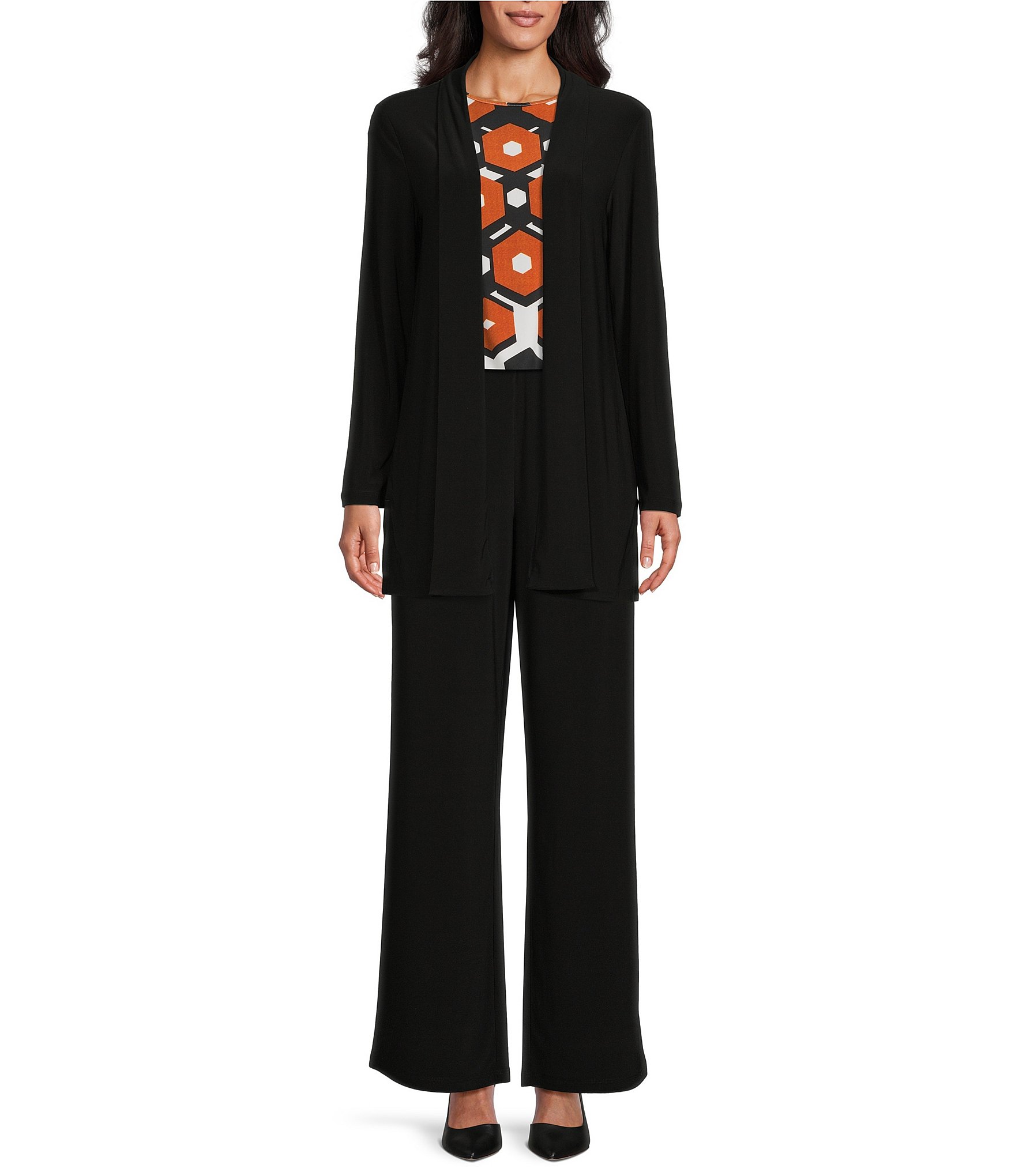 Investments Soft Separates Light Honeycomb Border Reversible Scoop to Crew Neck Sleeveless Top