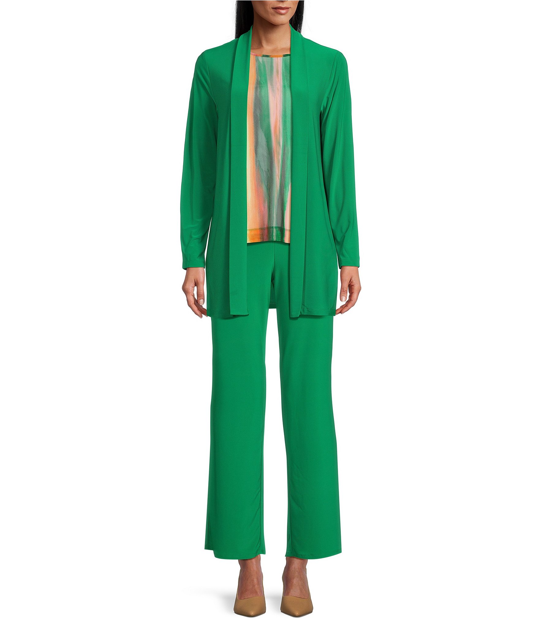 Investments Soft Separates Long Sleeve Side Slit Open-Front Coordinating Cardigan