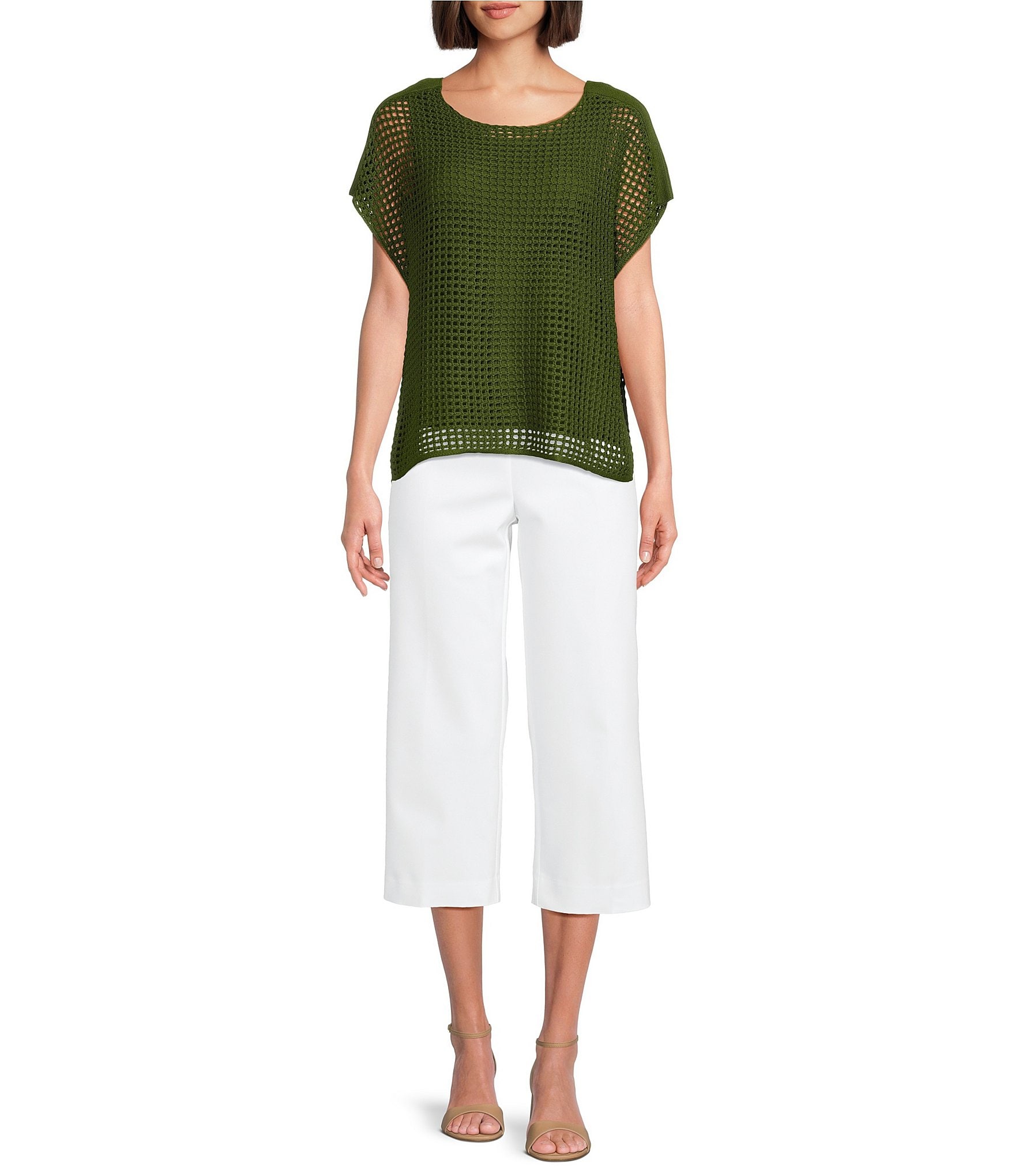 Investments the PARK AVE fit Elite Stretch Pull On Wide Leg Crop Pants