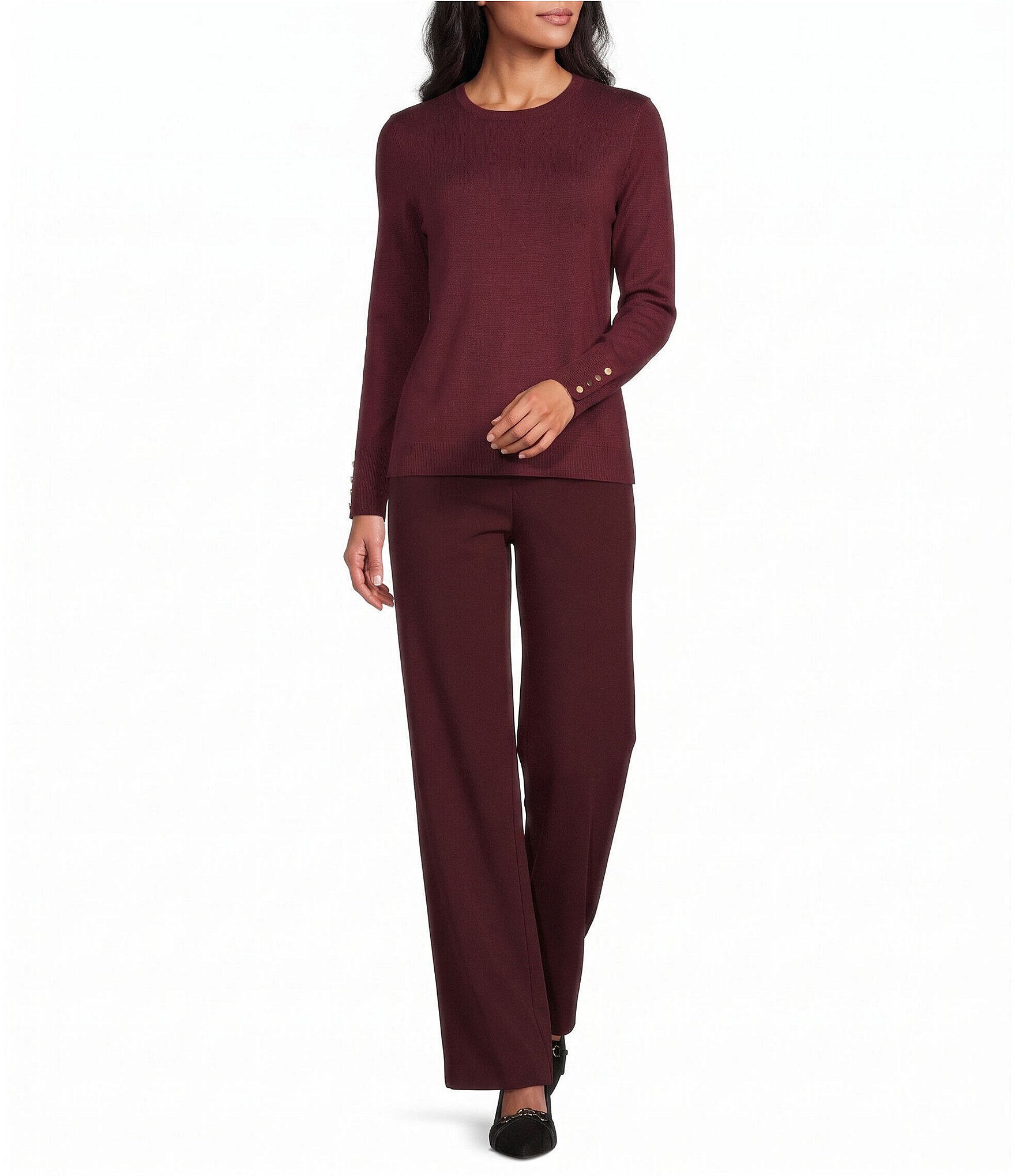 Investments Wide Leg Pull-On Stretch Pants