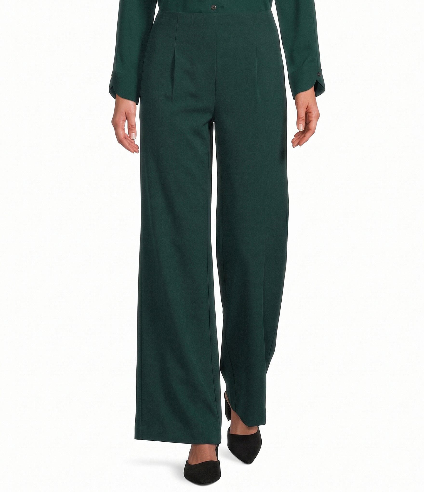 Investments Wide Leg Pull-On Stretch Pants