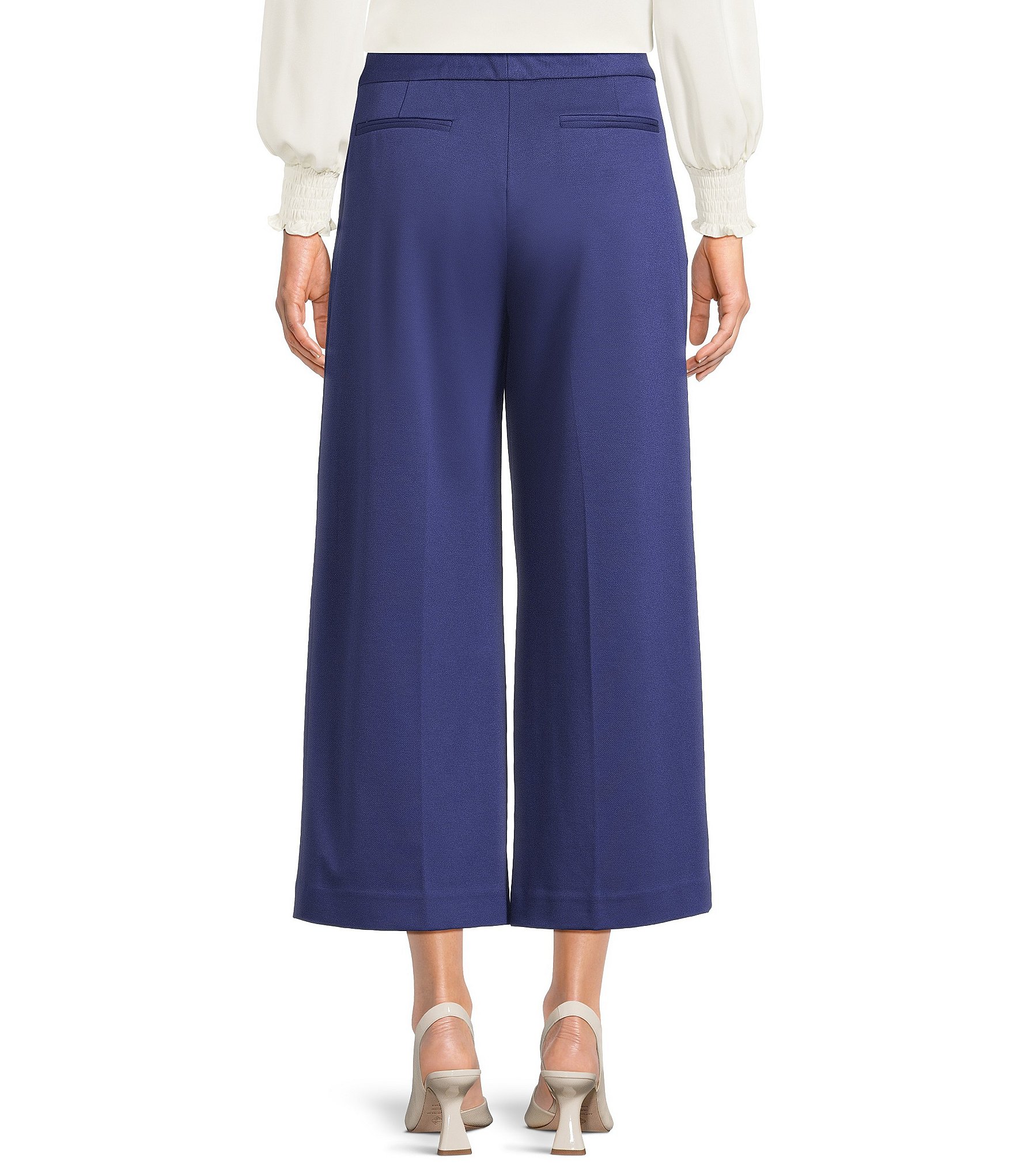 Investments Wide Leg Pull-On Twill Crop Pants
