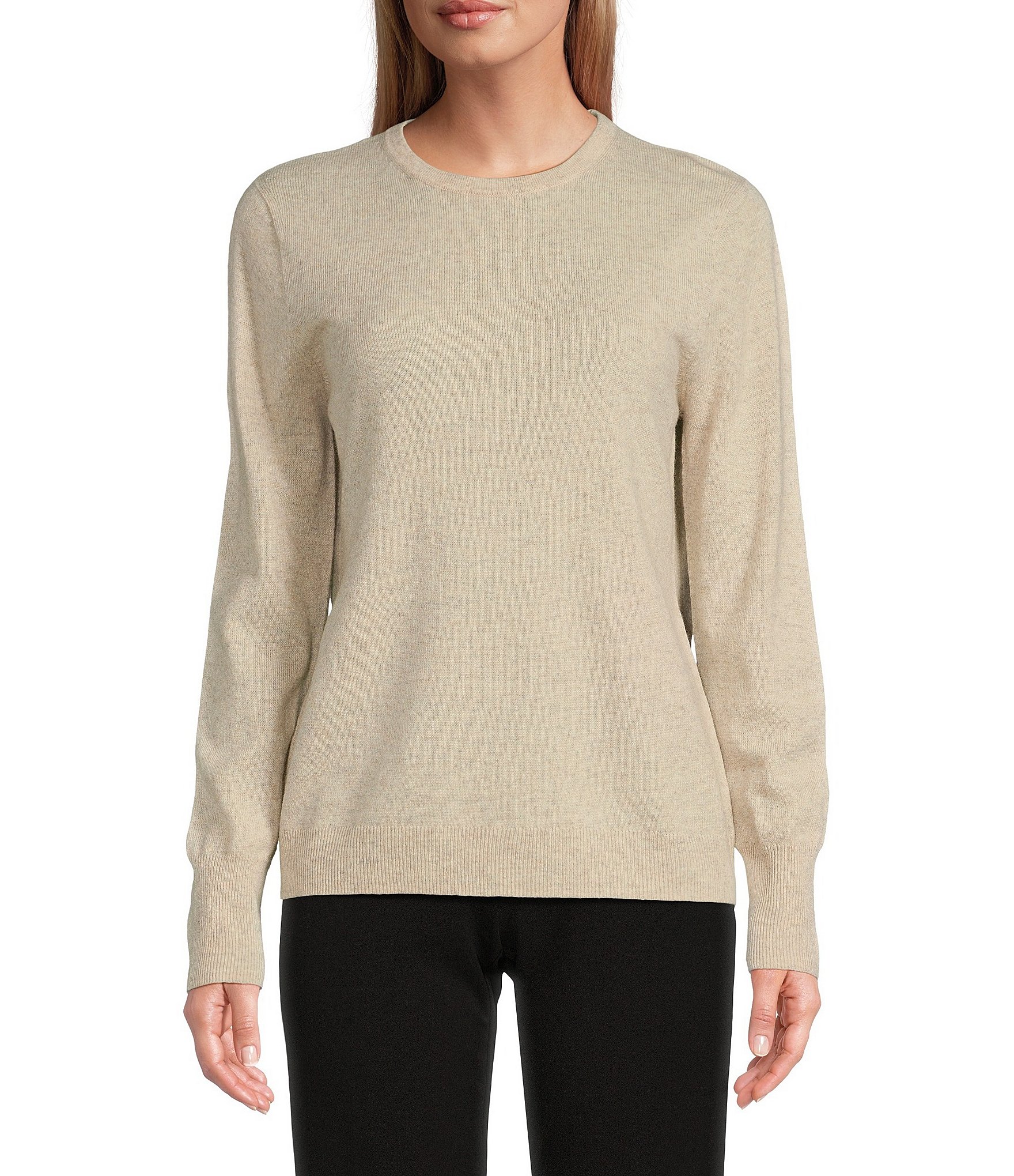 Investments Wool Cashmere Blend Classic Crew Neck Sweater | Dillard's