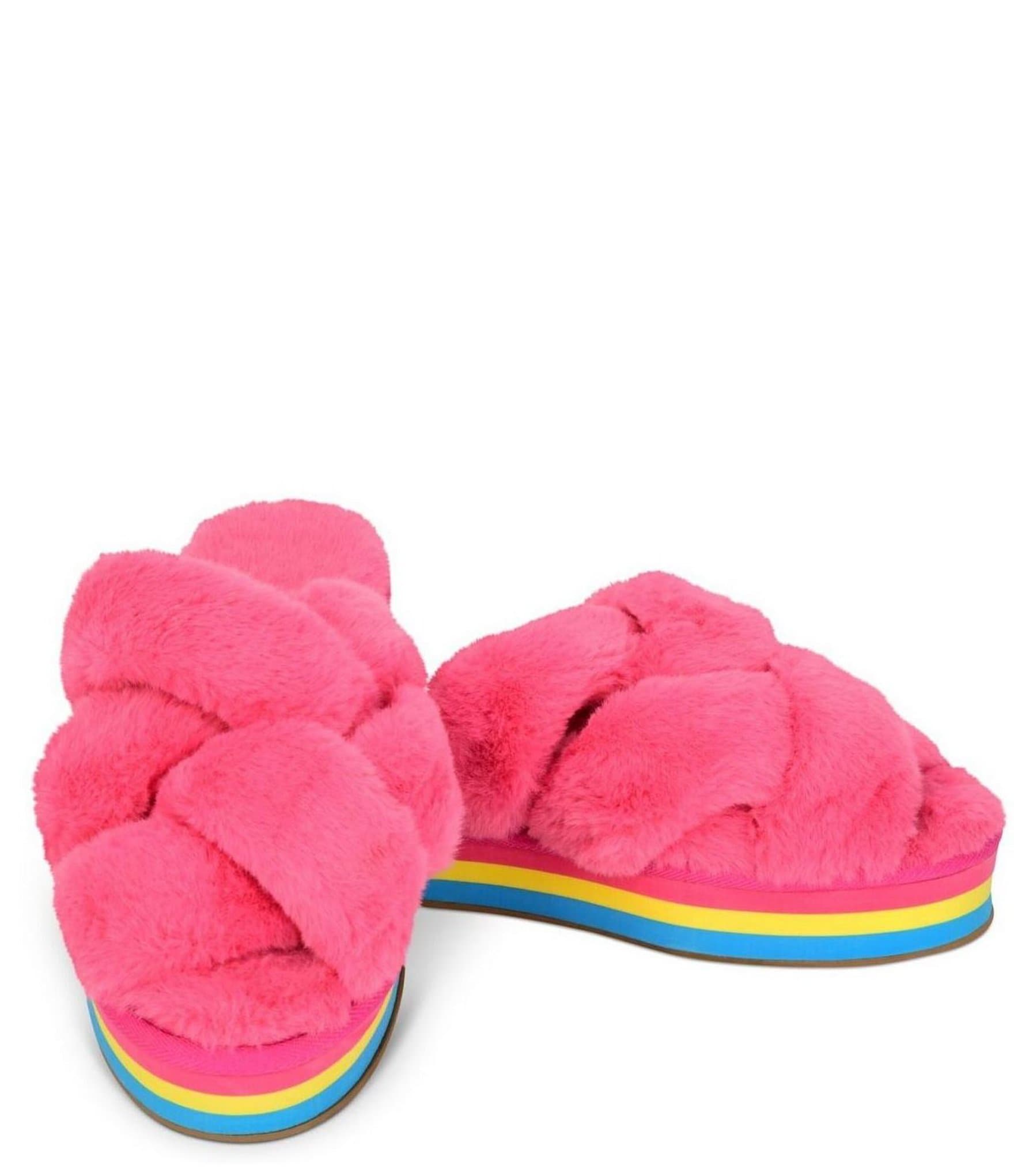 Iscream Girls' Faux Furry Platform Slippers (Youth) | Dillard's