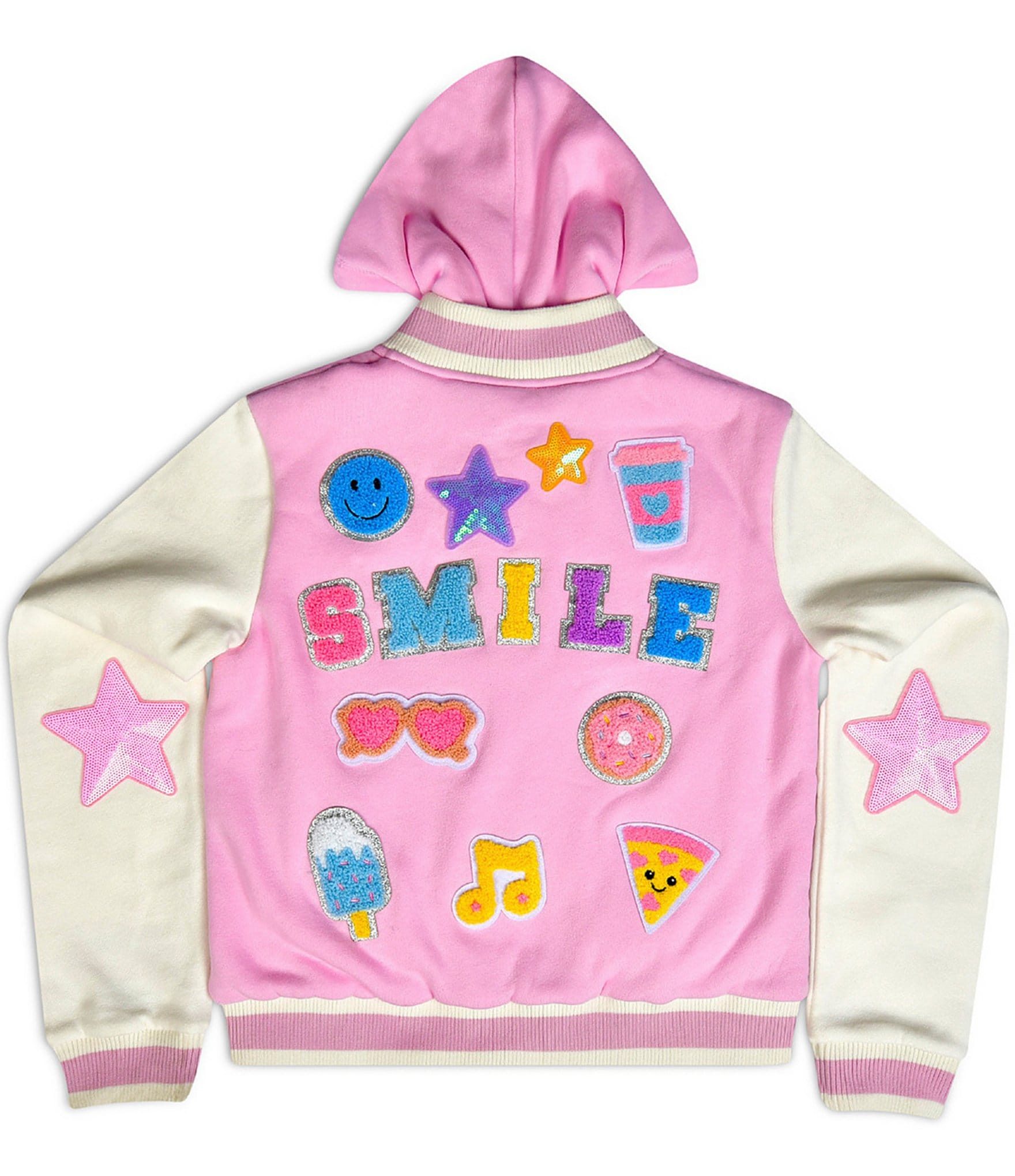 Iscream Little/Big Girls Long Sleeve Check It Out Varsity Jacket
