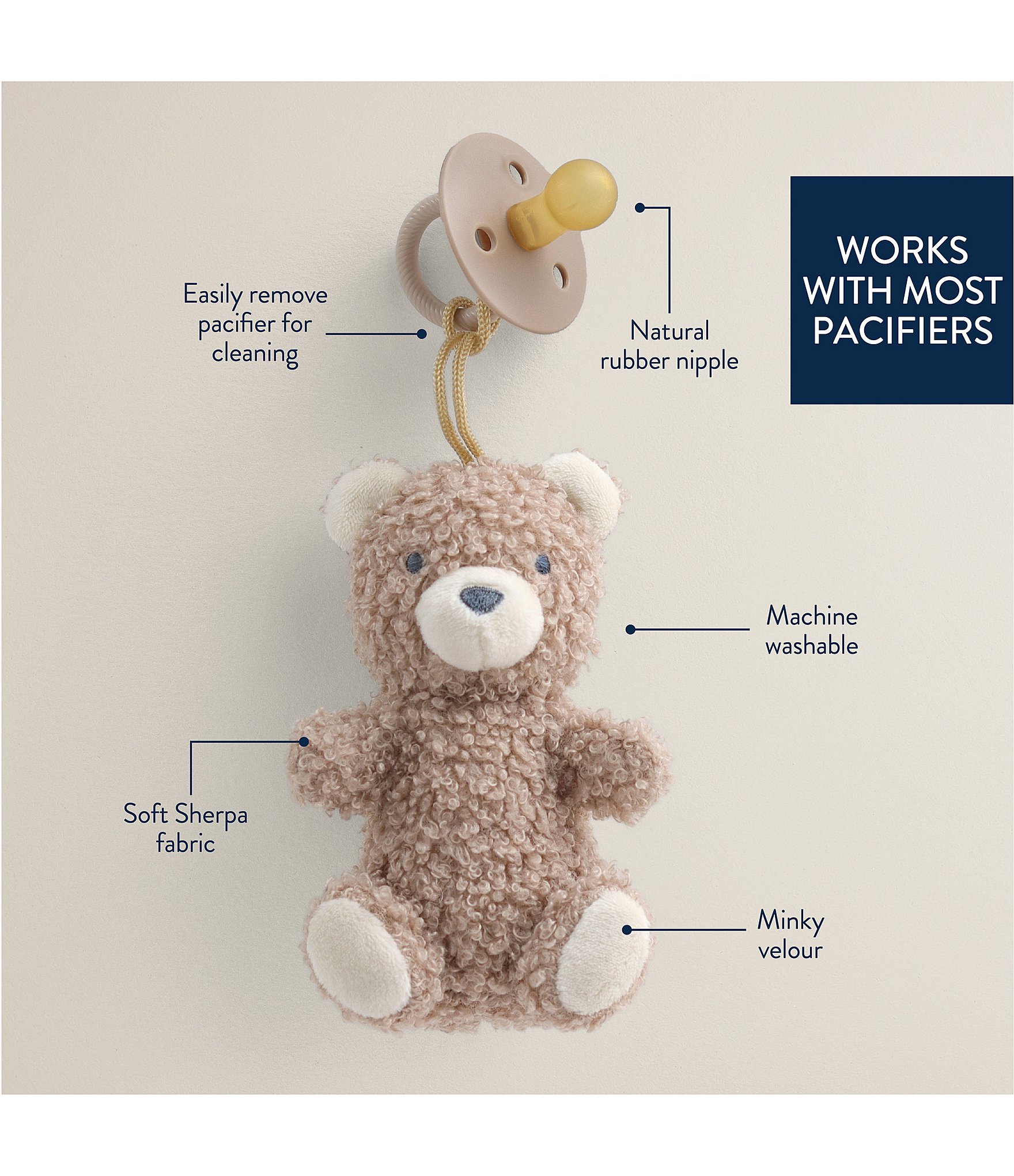 Itzy Ritzy Bitzy Pal ™ Natural Rubber Pacifier & Lovey