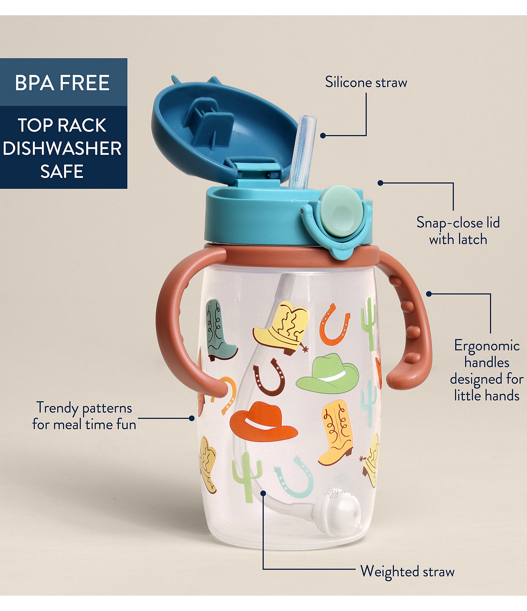 Itzy Ritzy Itzy Sips™ Western Straw Sippy Cup
