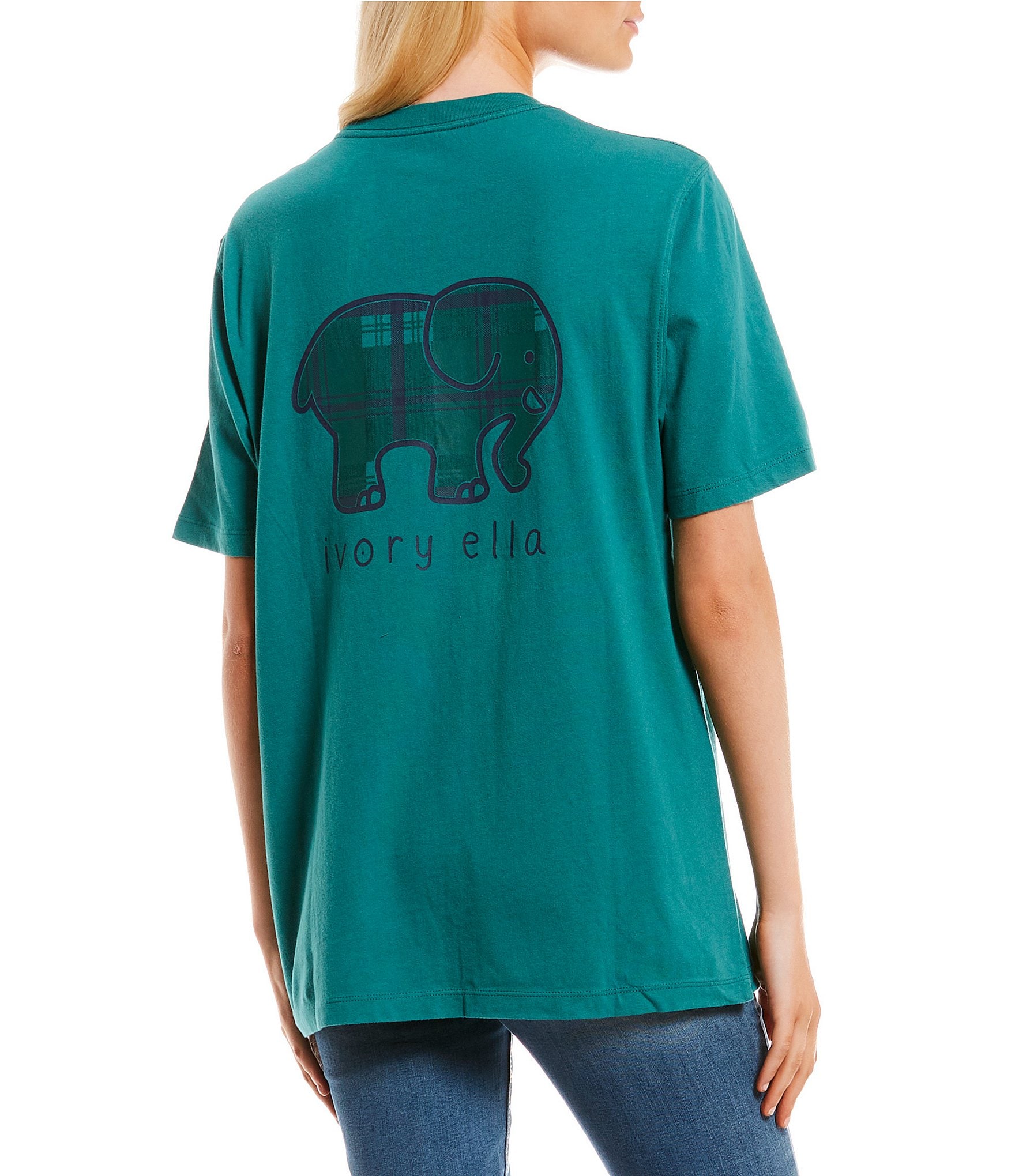 Ivory Ella Plaid Ellie Graphic T-Shirt | Dillard's