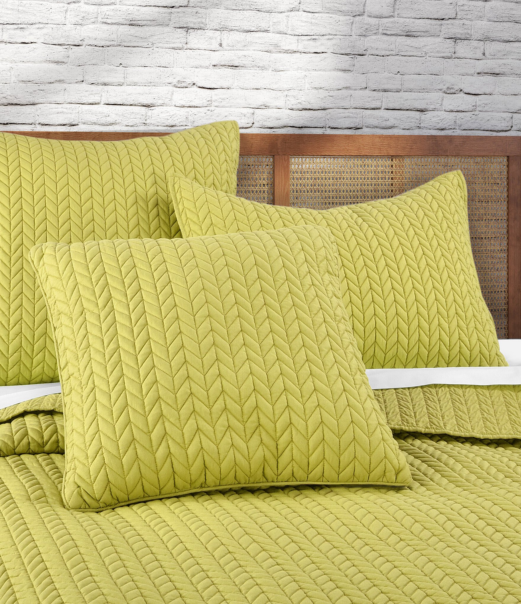 J by J. Queen New York Cayman Herringbone Quilted Pattern 20#double; Square Decorative Throw Pillow