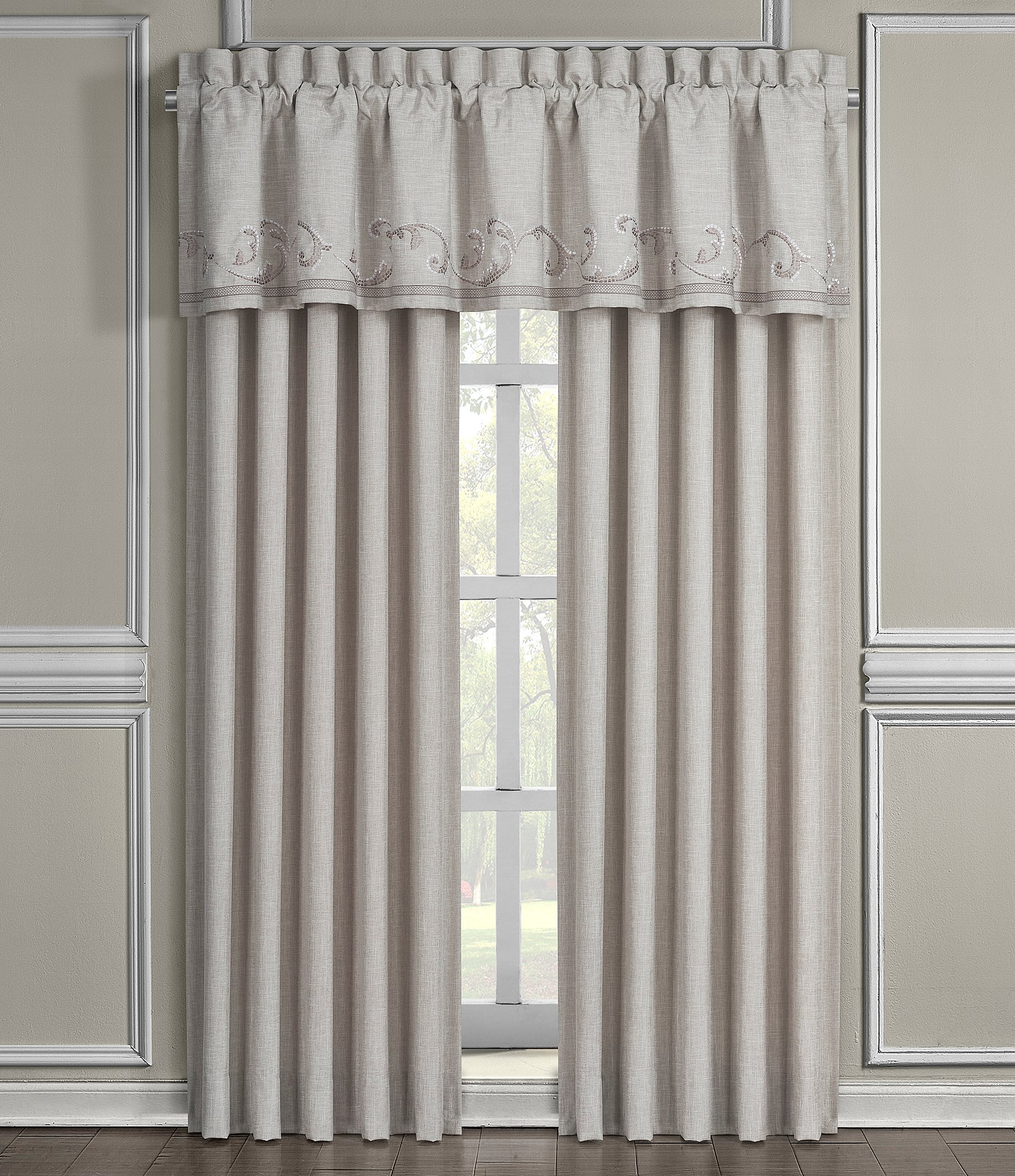 J. Queen New York Angeline Linen Textured Window Panel Pair