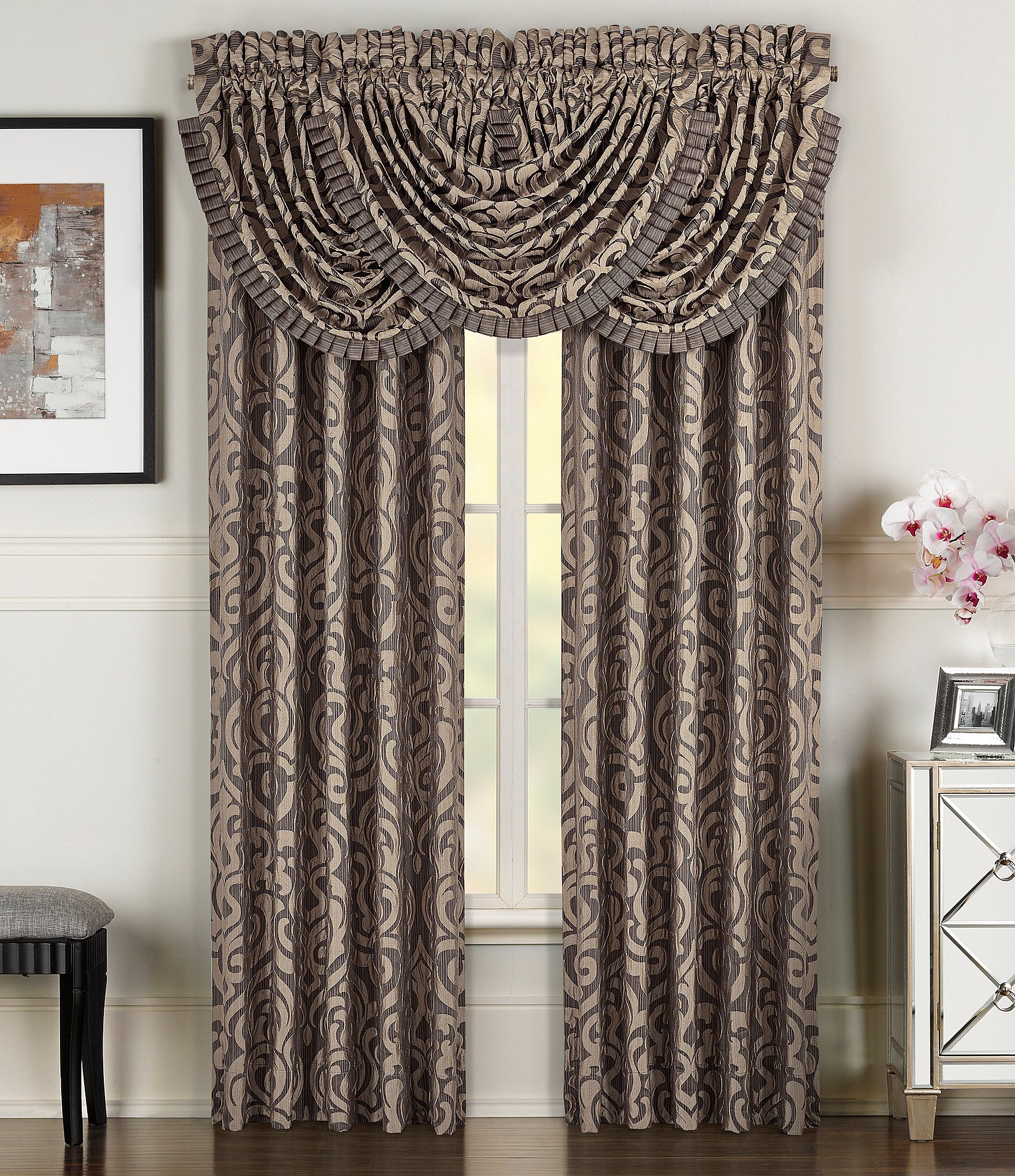 J. Queen New York Astoria Damask Window Treatments