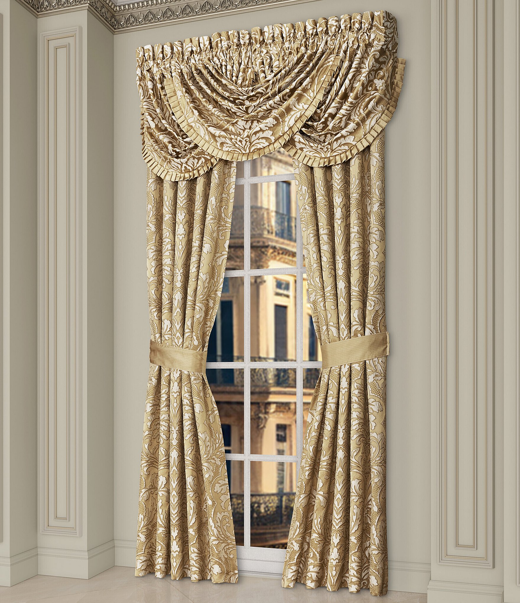 J. Queen New York Aurelia Formal Damask Window Treatments