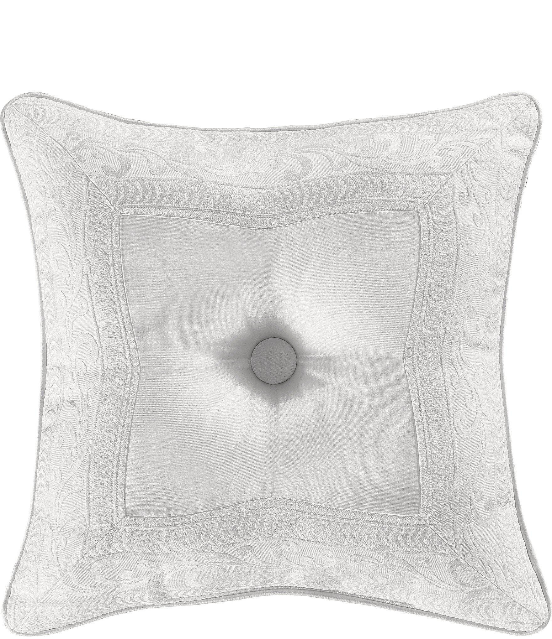 J. Queen New York Becco Tufted Round Decorative Pillow, White