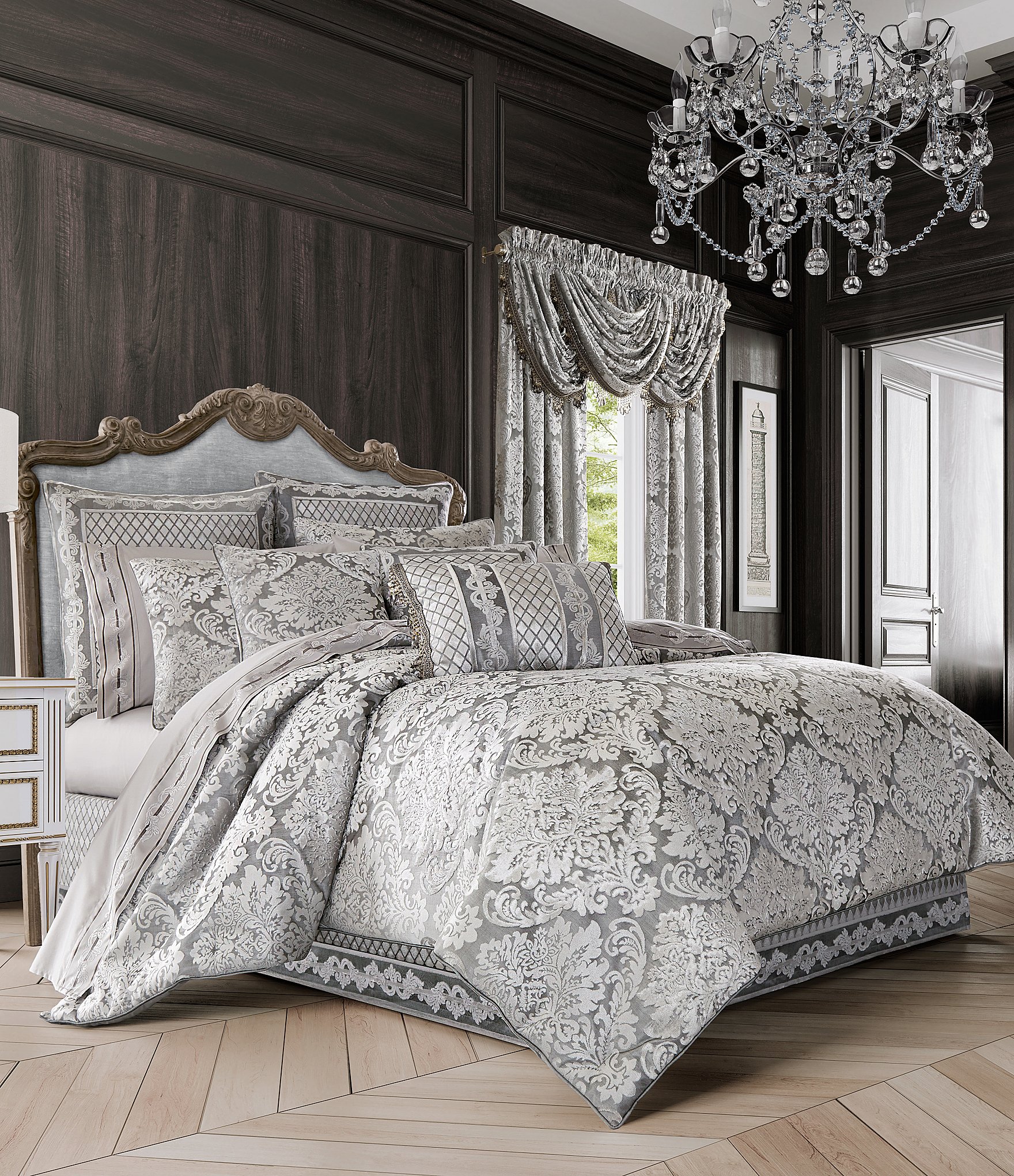 grey velvet bed sheets