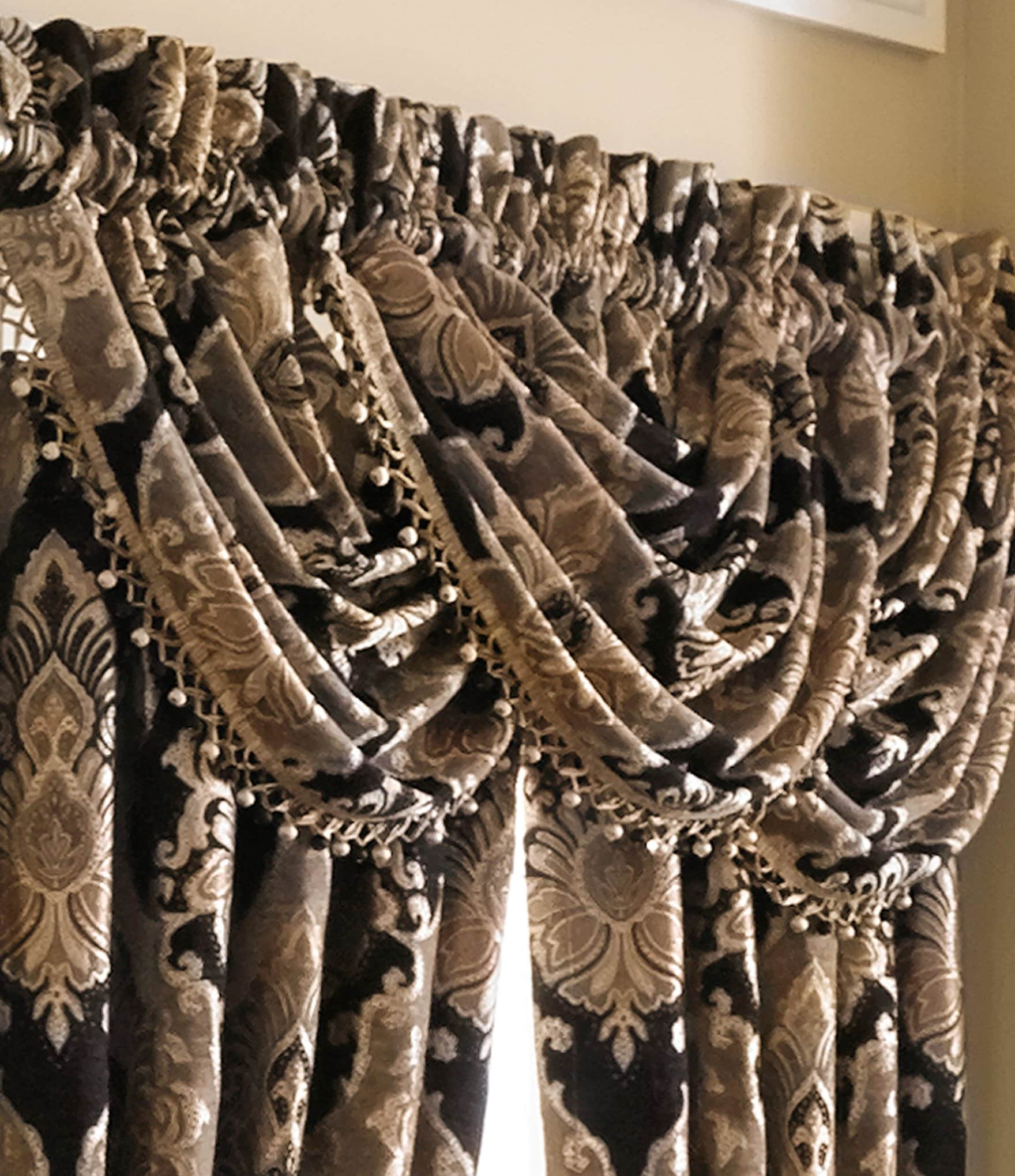 J. Queen New York Bradshaw Damask Chenille Window Treatments