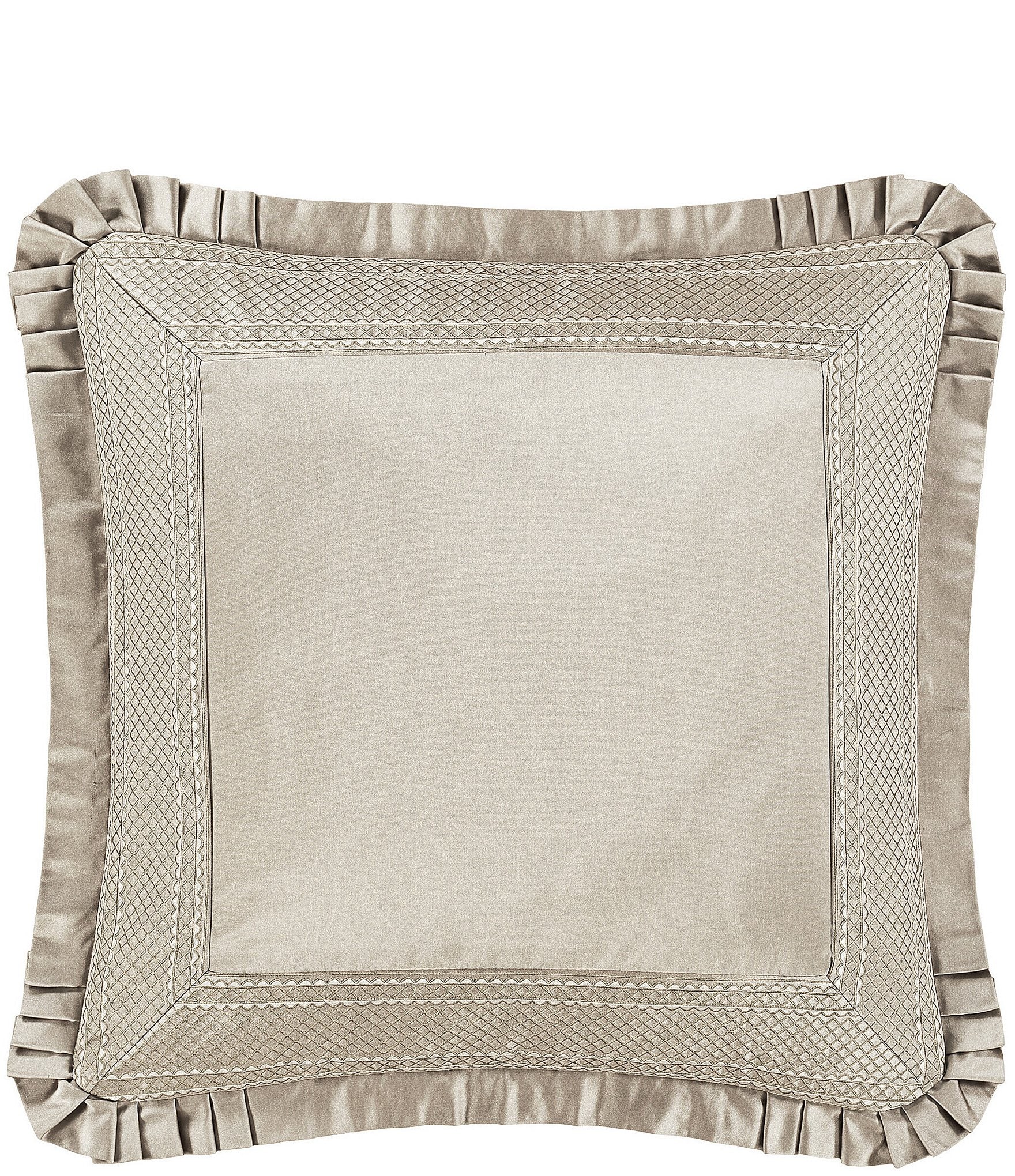 J. Queen New York Brunello Satin Pleated Flange Reversible Euro Sham