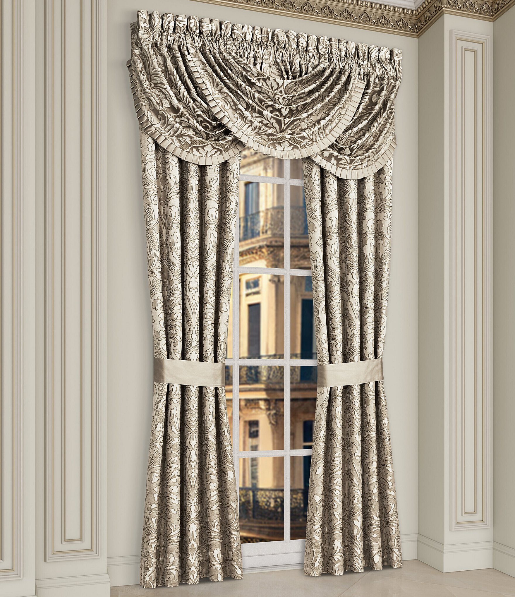 J. Queen New York Brunello Damask Window Treatment