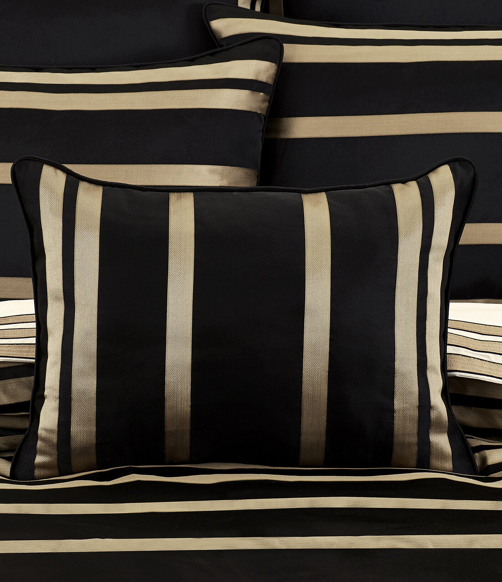 J. Queen New York Calvari Geometric Polished Striped Reversible Boudoir Pillow