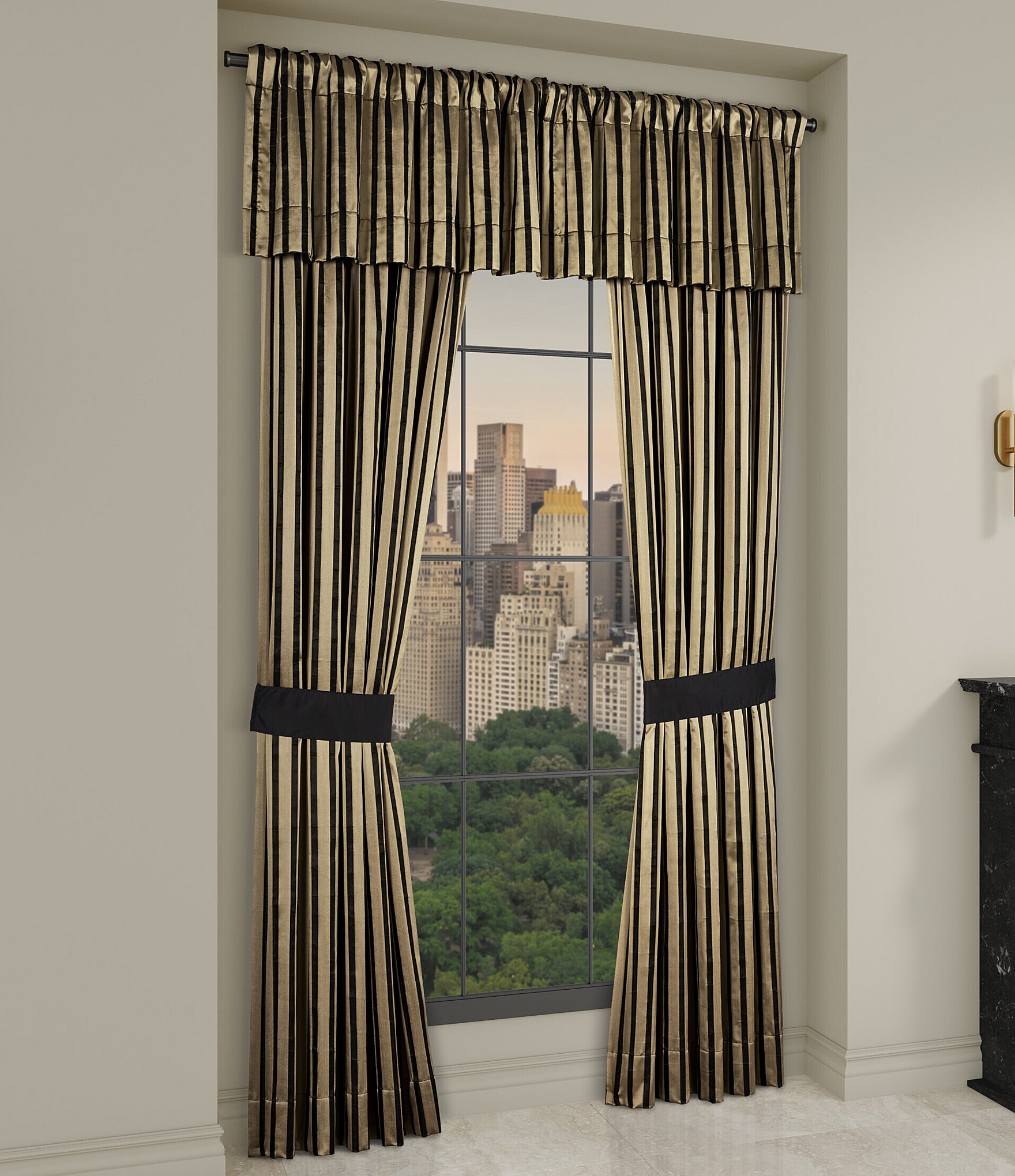J. Queen New York Calvari Vertical Stripe Satin Window Treatment