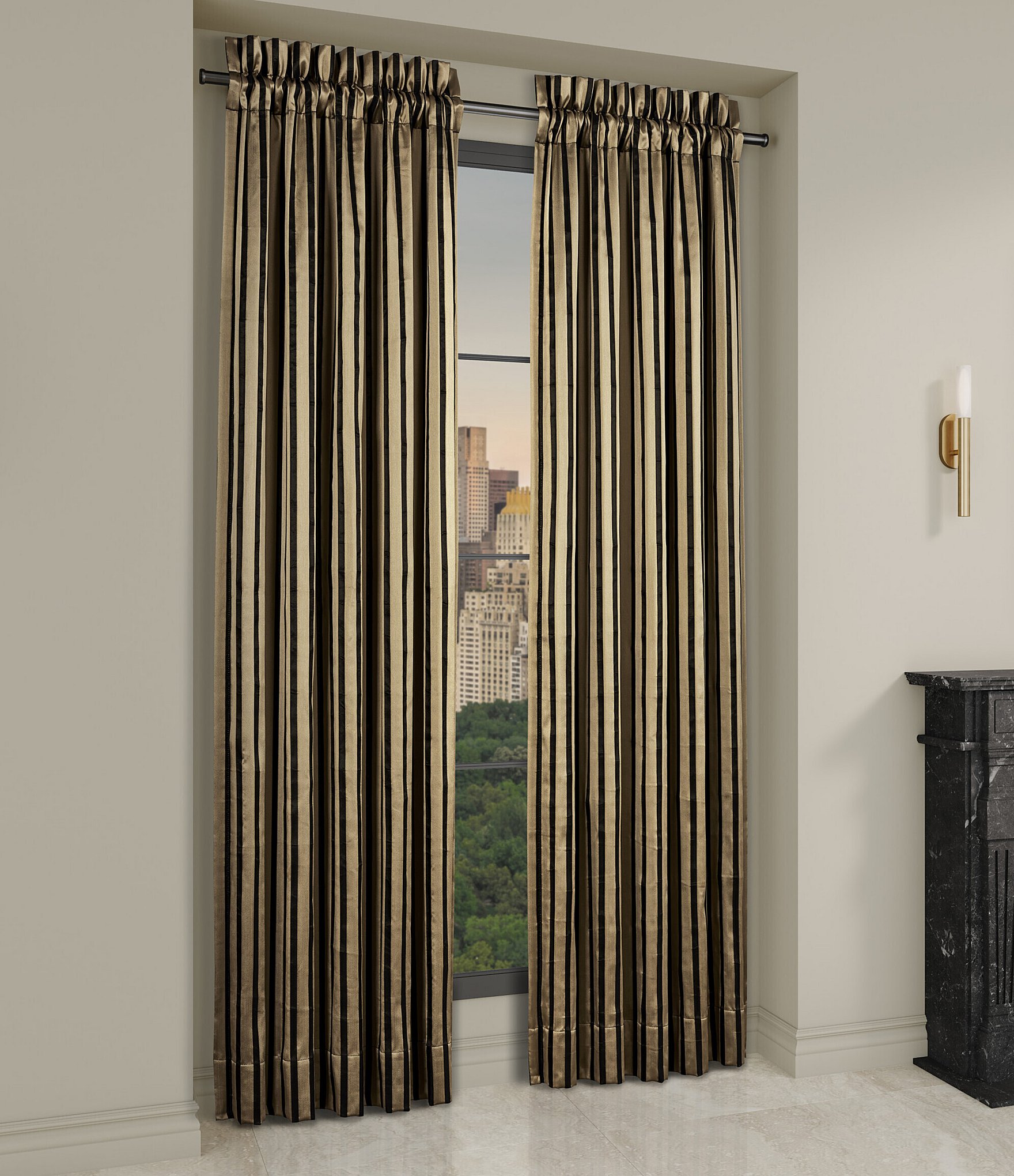 J. Queen New York Calvari Vertical Stripe Satin Window Treatment