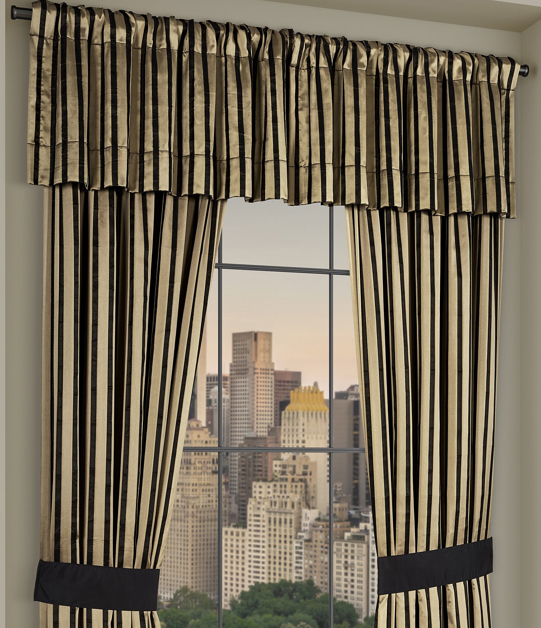 J. Queen New York Calvari Vertical Stripe Satin Window Treatment
