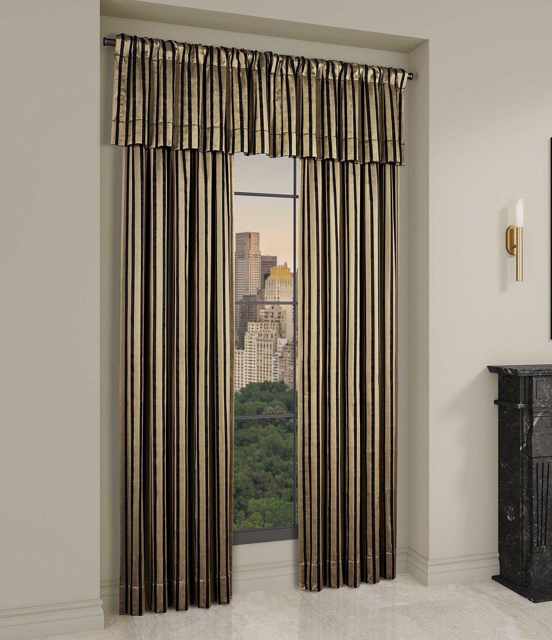 J. Queen New York Calvari Vertical Stripe Satin Window Treatment