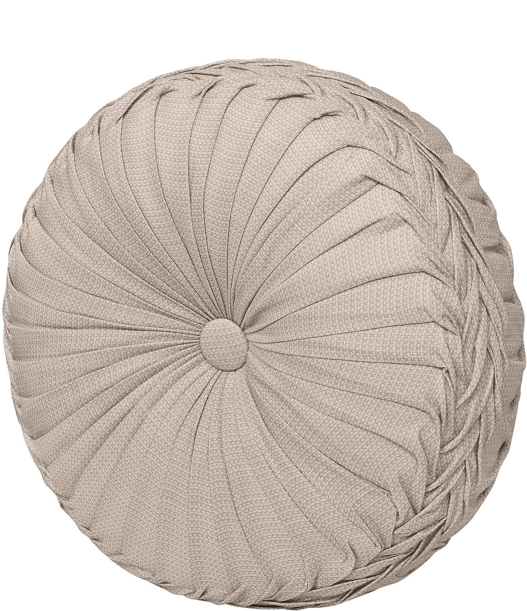 J. Queen New York Captiva Button-Tufted Braided Detail Satin Tufted Round Pillow