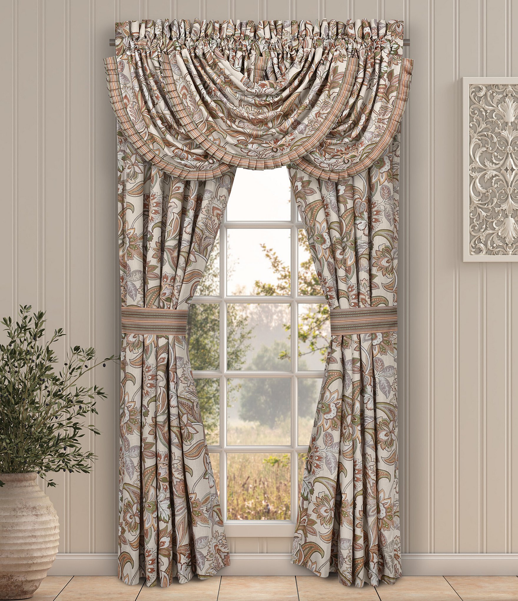 J. Queen New York Captiva Floral Jacobean Window Treatment | Dillard's