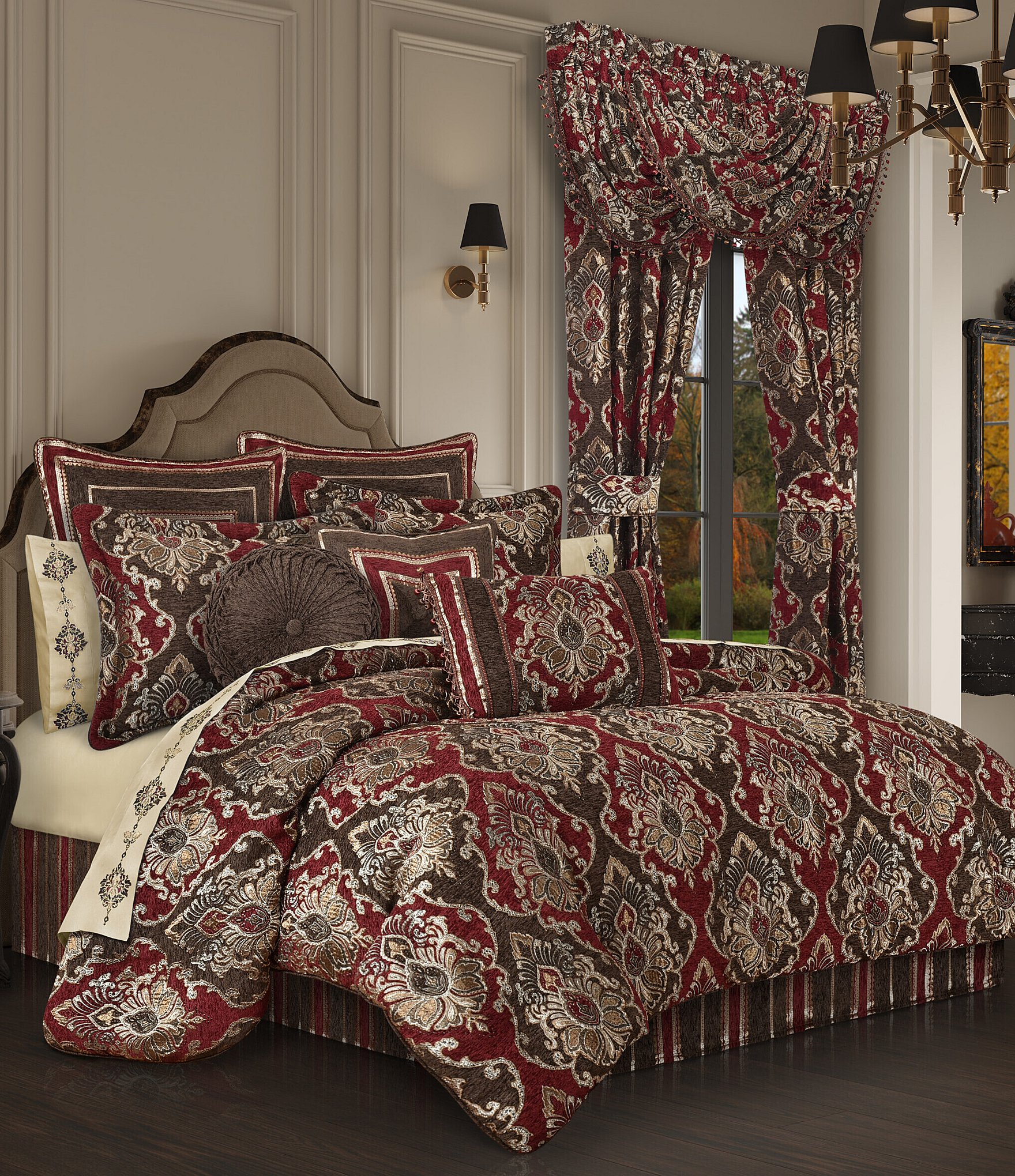 J. Queen New York Cerino Woven Chenille Damask Oversized Comforter Set