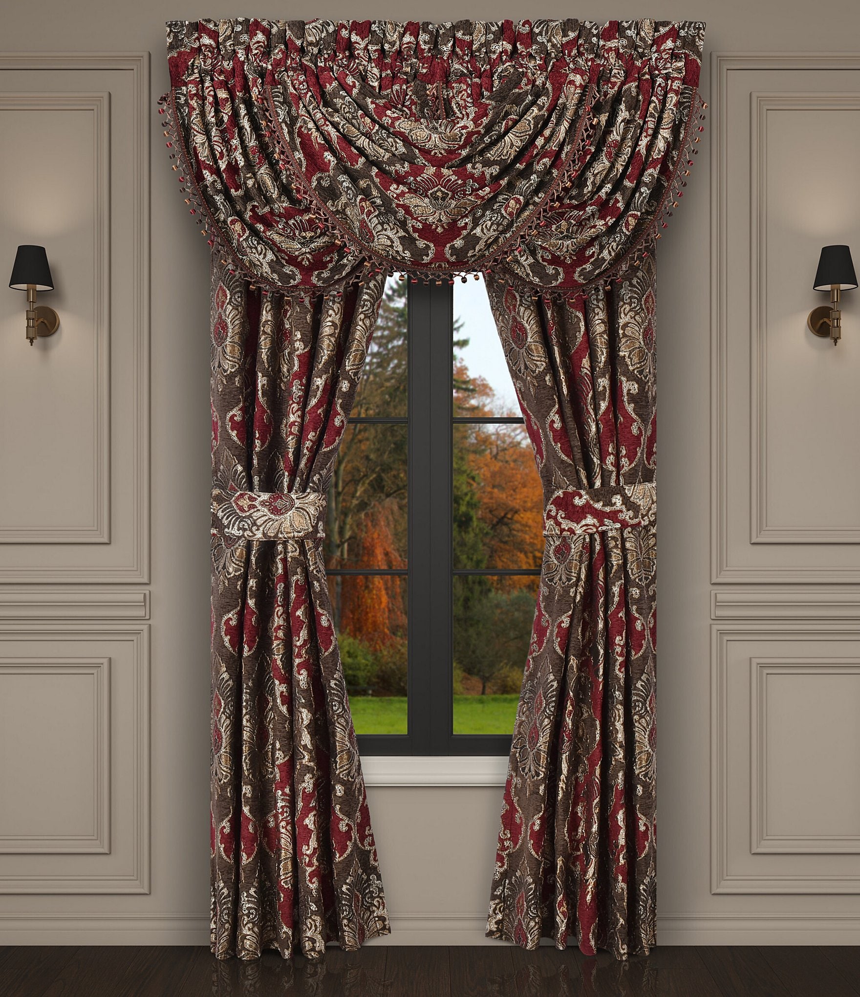 J. Queen New York Cerino Woven Chenille Damask Window Treatment | Dillard's