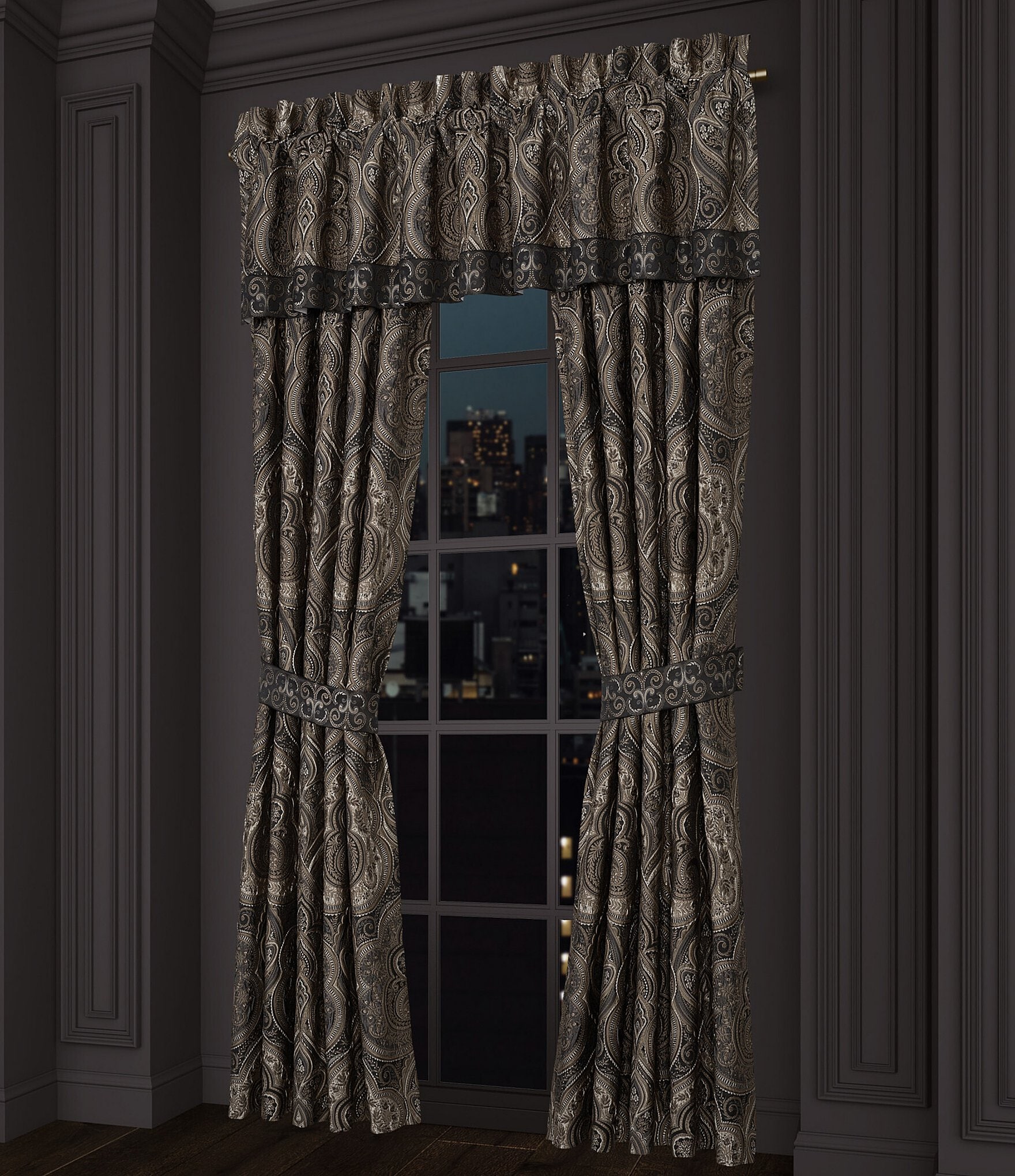 J. Queen New York Cipriana Woven Jacquard Damask Window Treatment