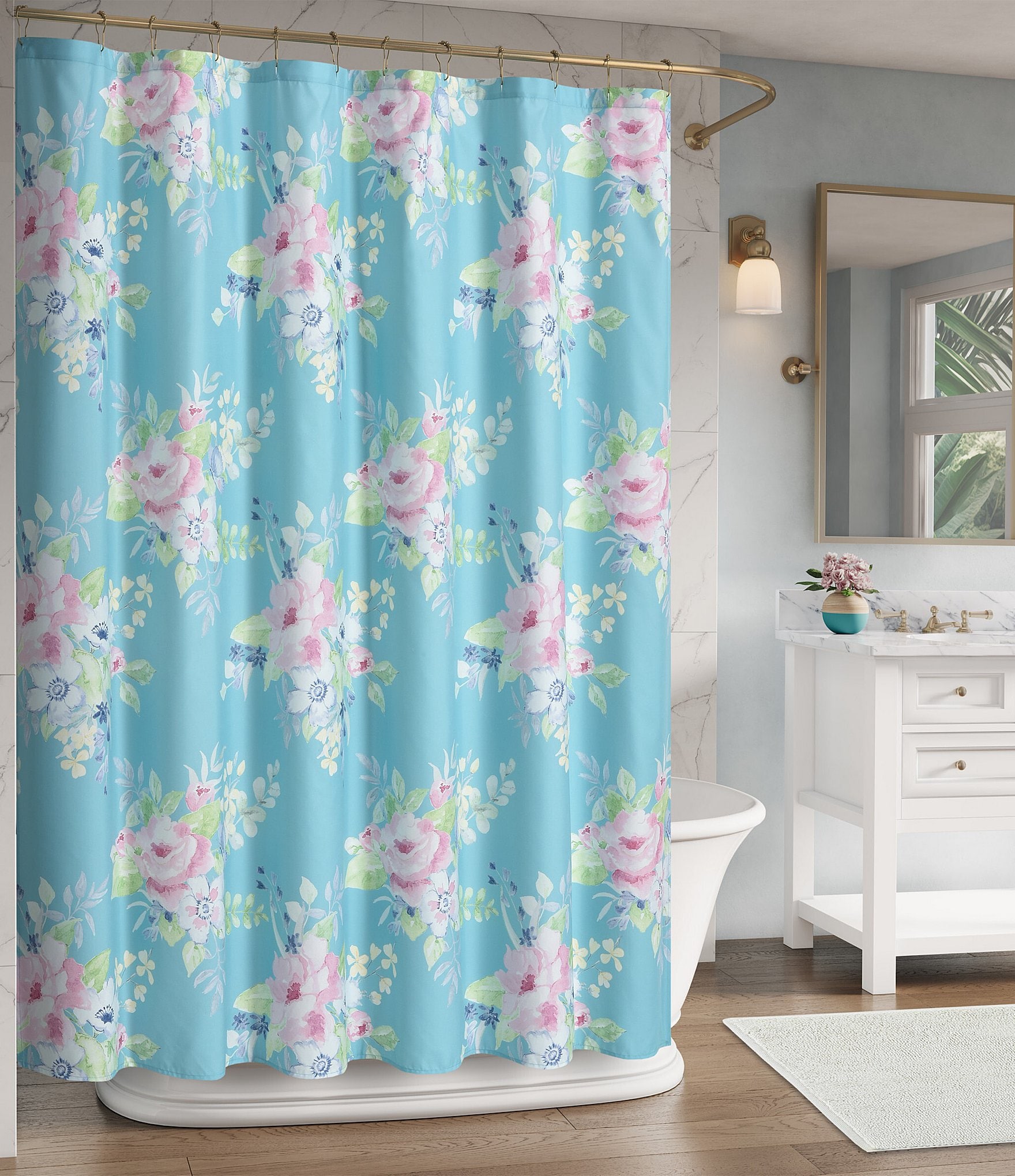 J. Queen New York Esme Floral Bouquet Printed Shower Curtain