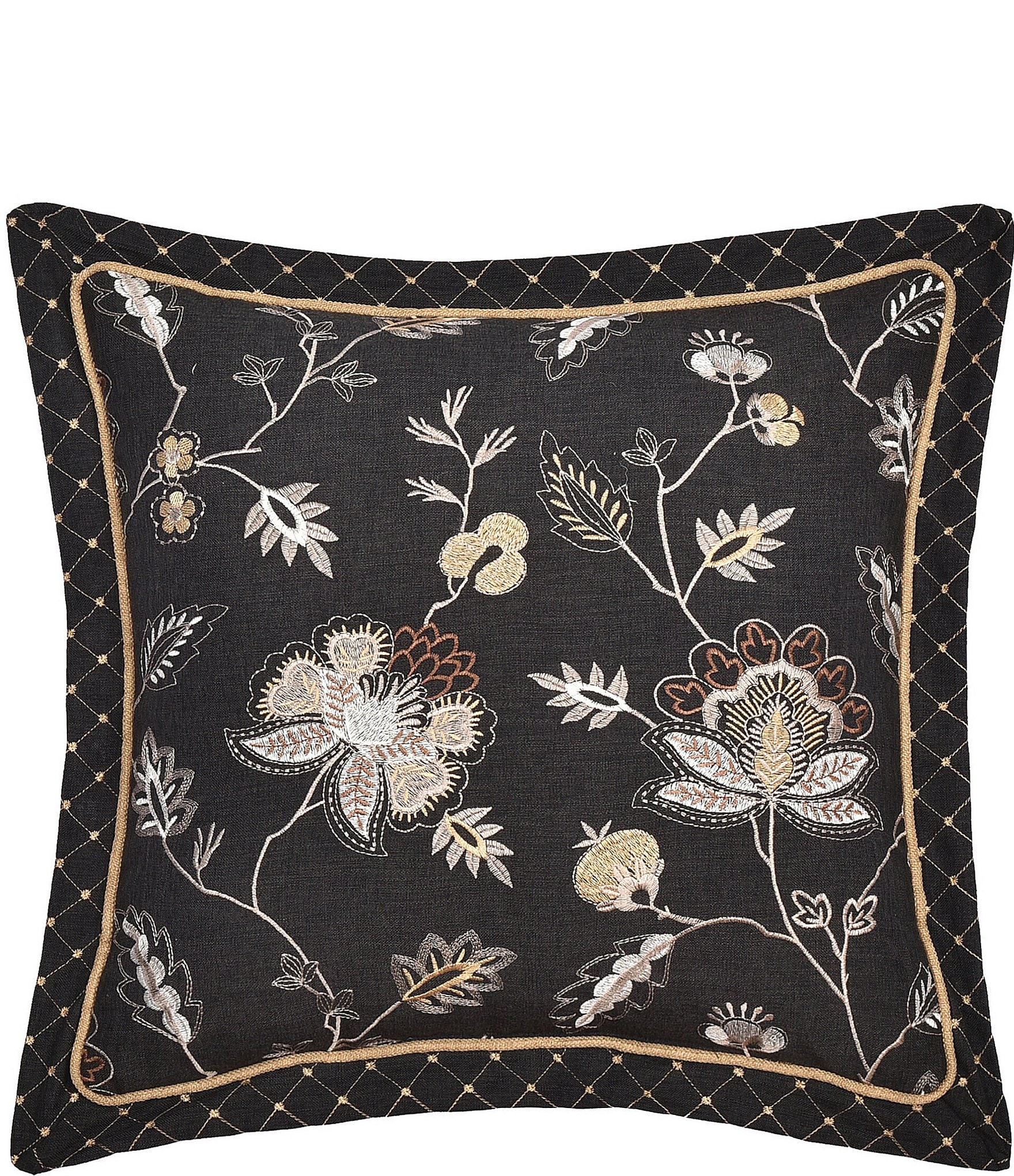 J. Queen New York Windham Square Embellished Decorative Pillow - Black