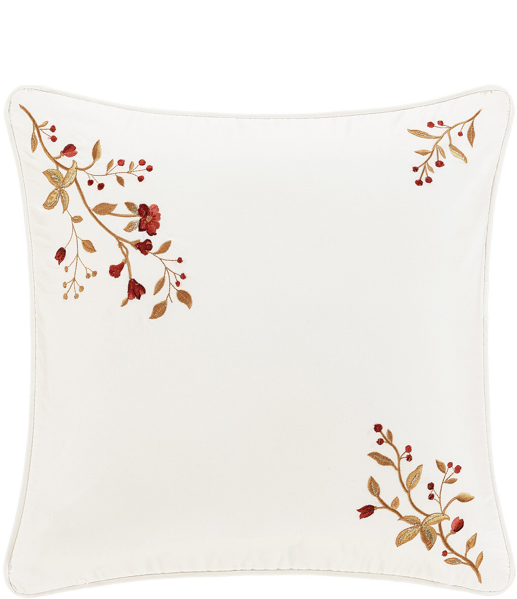 J. Queen New York Holiday Collection Juniper Embroidered 18 Inch Square Pillow Dillard s