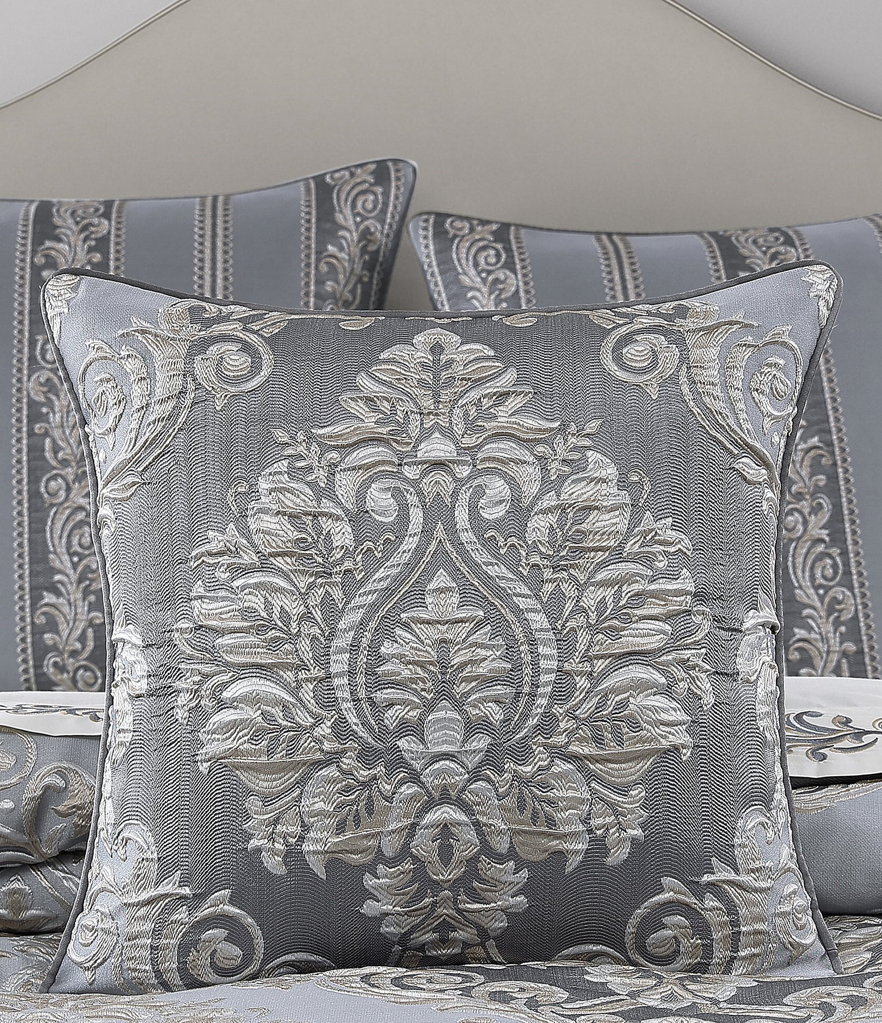 J. Queen New York Krista Woven Damask Reversible Decorative Square Pillow