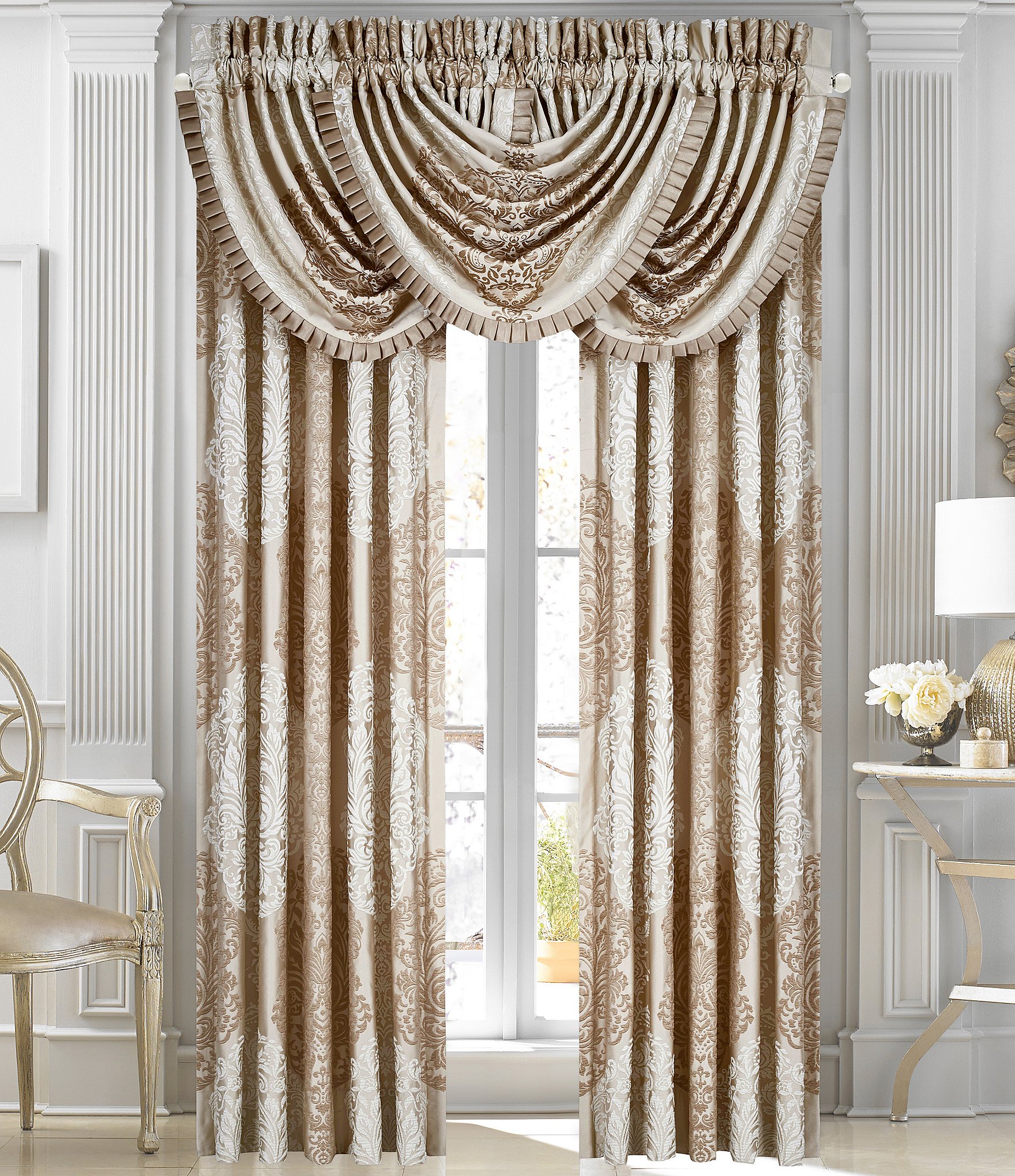J. Queen New York La Scala Dramatic Damask Window Treatments