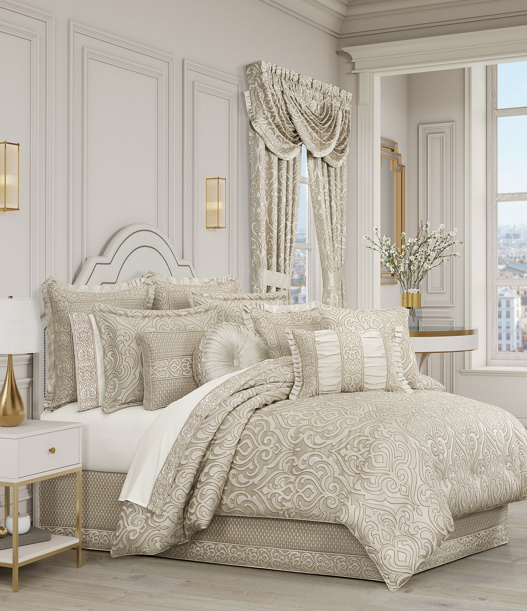 J. Queen New York Lazlo Elegant Damask Design Comforter Set