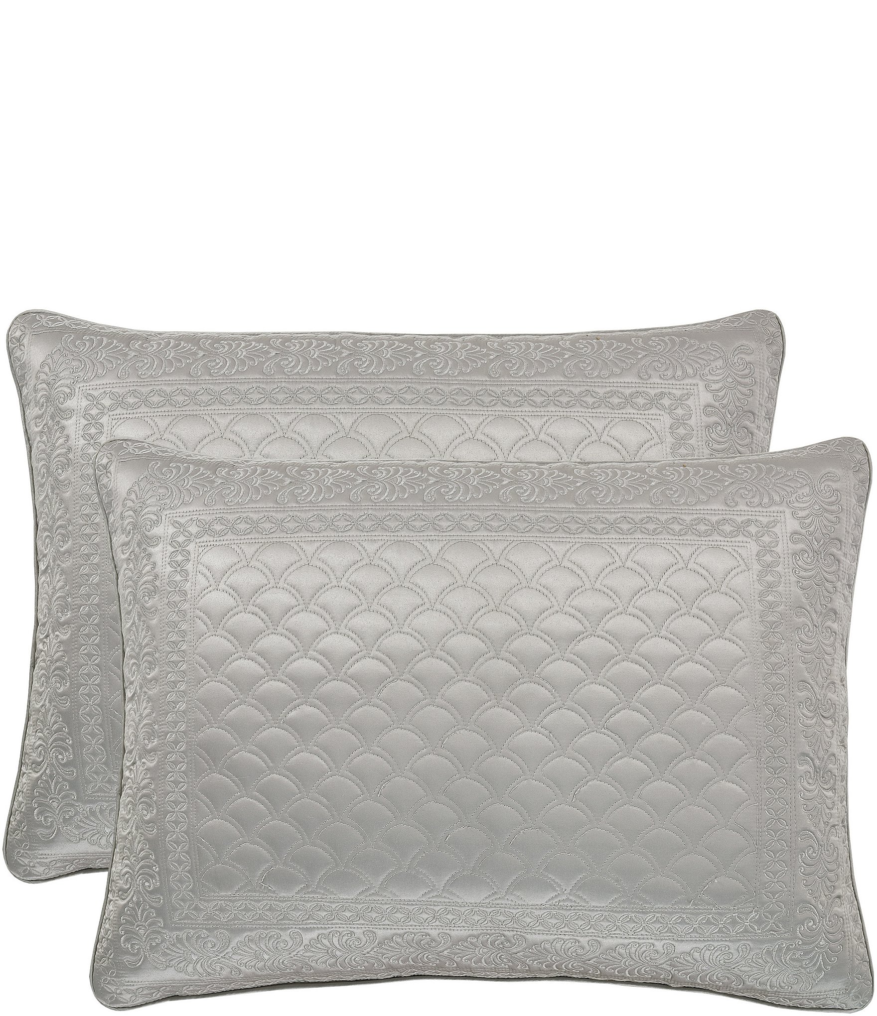 J. Queen New York Lyndon Foulard Embroidery Quilted Pillow Sham