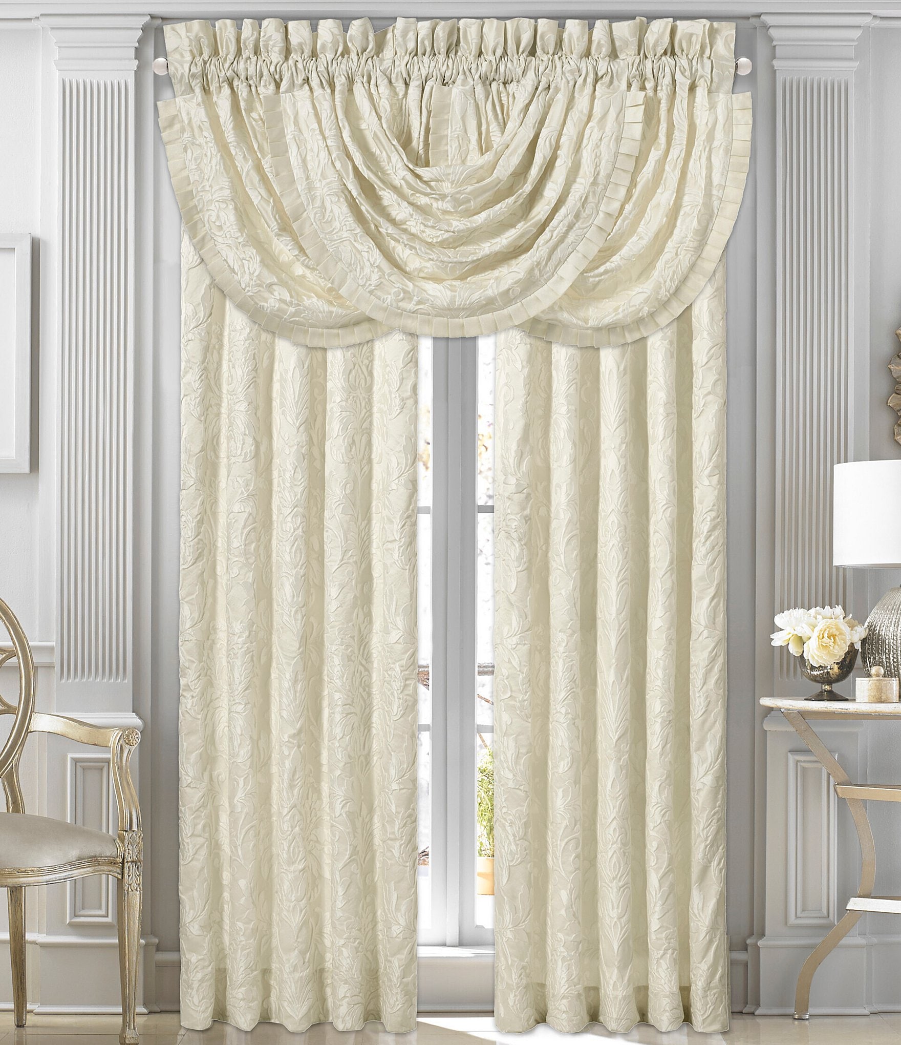 J. Queen New York Marquis Damask Window Treatments