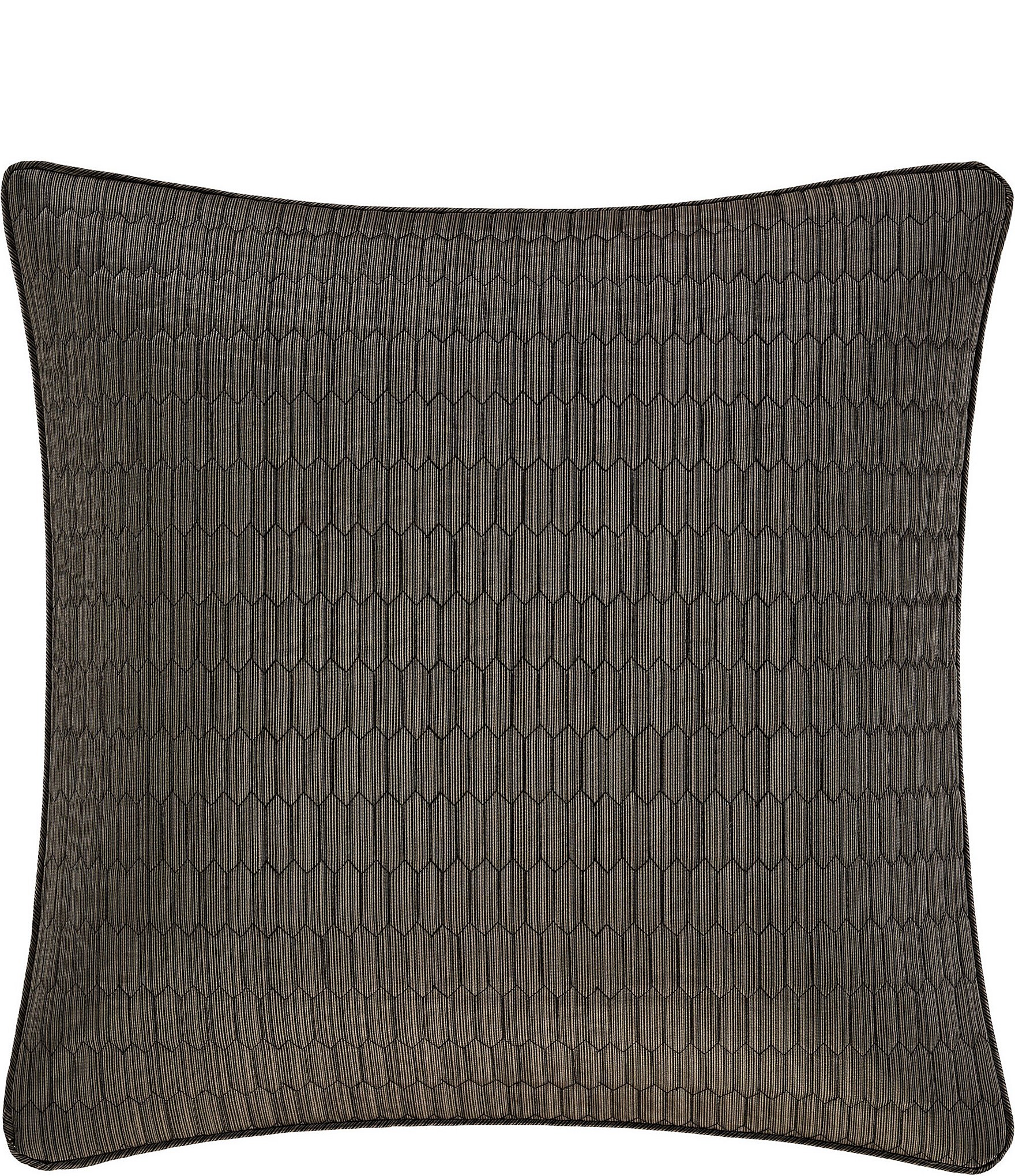J. Queen New York Metropolitan Woven Geometric Framed Pattern Reversible Euro Sham